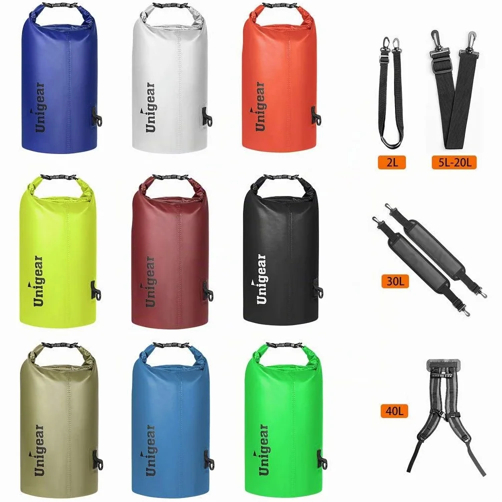 Unigear Borsa Impermeabile (2L/5L/10L/20L/30L/40L/55L) per Attività all'Aria Aperta e Sport Acquatici, Campeggio, Kayak, Pesca, con Custodia Impermeabile per Cellulare