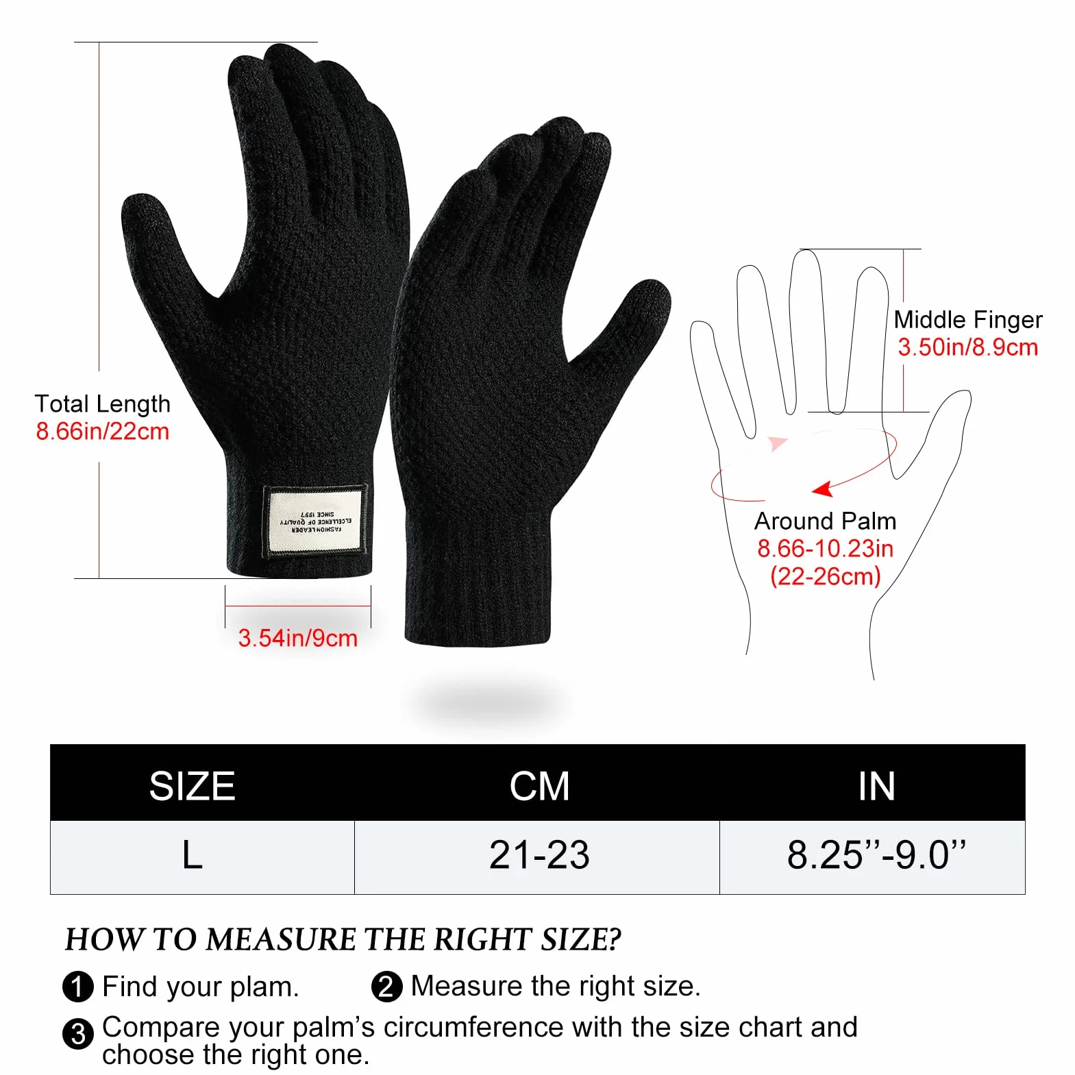 Moyad Inverno Guanti Touch Screen con Fodera In Pile per Ciclismo Sci Snowboard Corsa