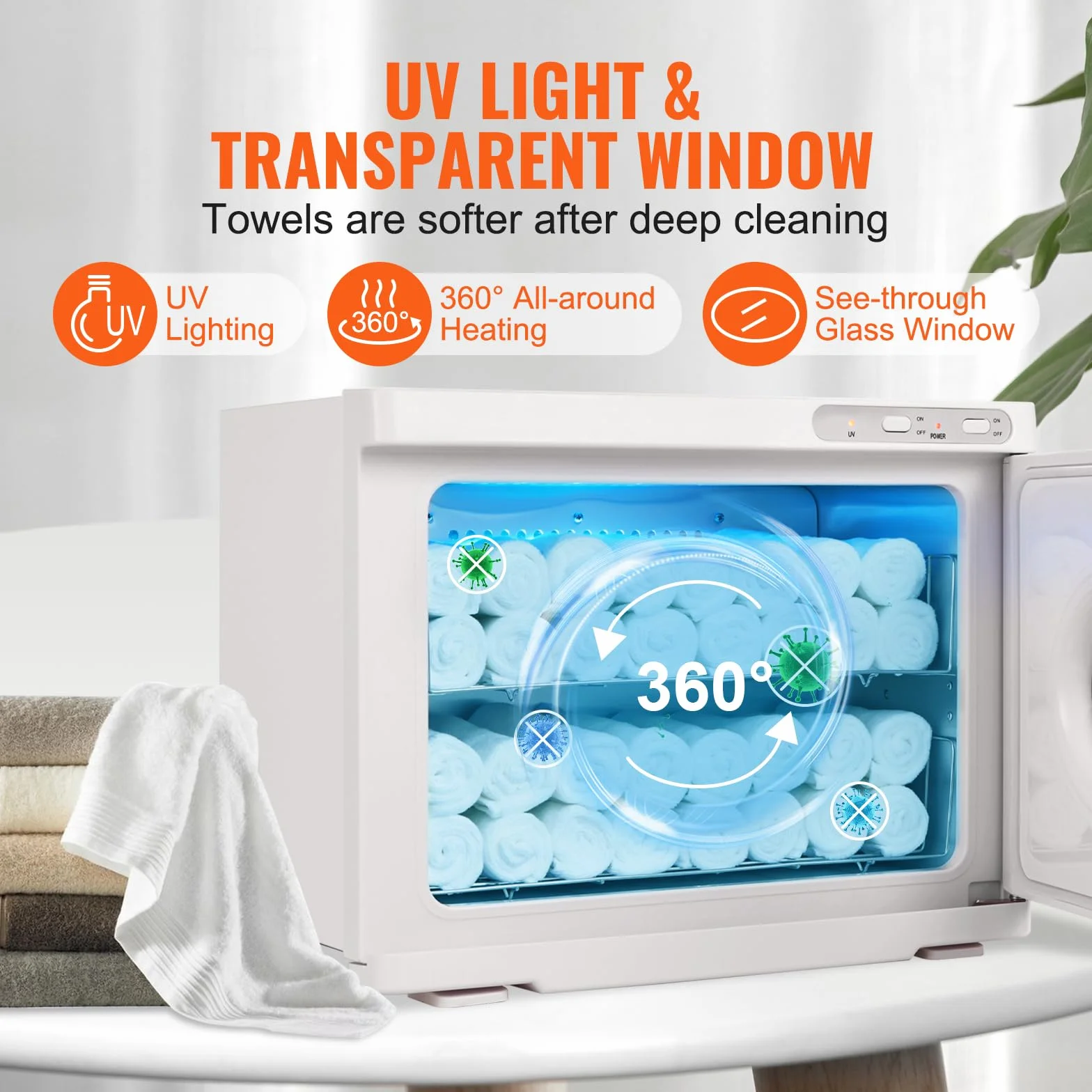 VEVOR Scaldasalviette Armadietto Sterilizzatore 23L con Luce UV 2 Ripiani con Griglia in Acciaio Inox, Scaldasalviette Riscaldamento per Asciugamani Armadietto da Spa Salone di Bellezza Bagno Hotel