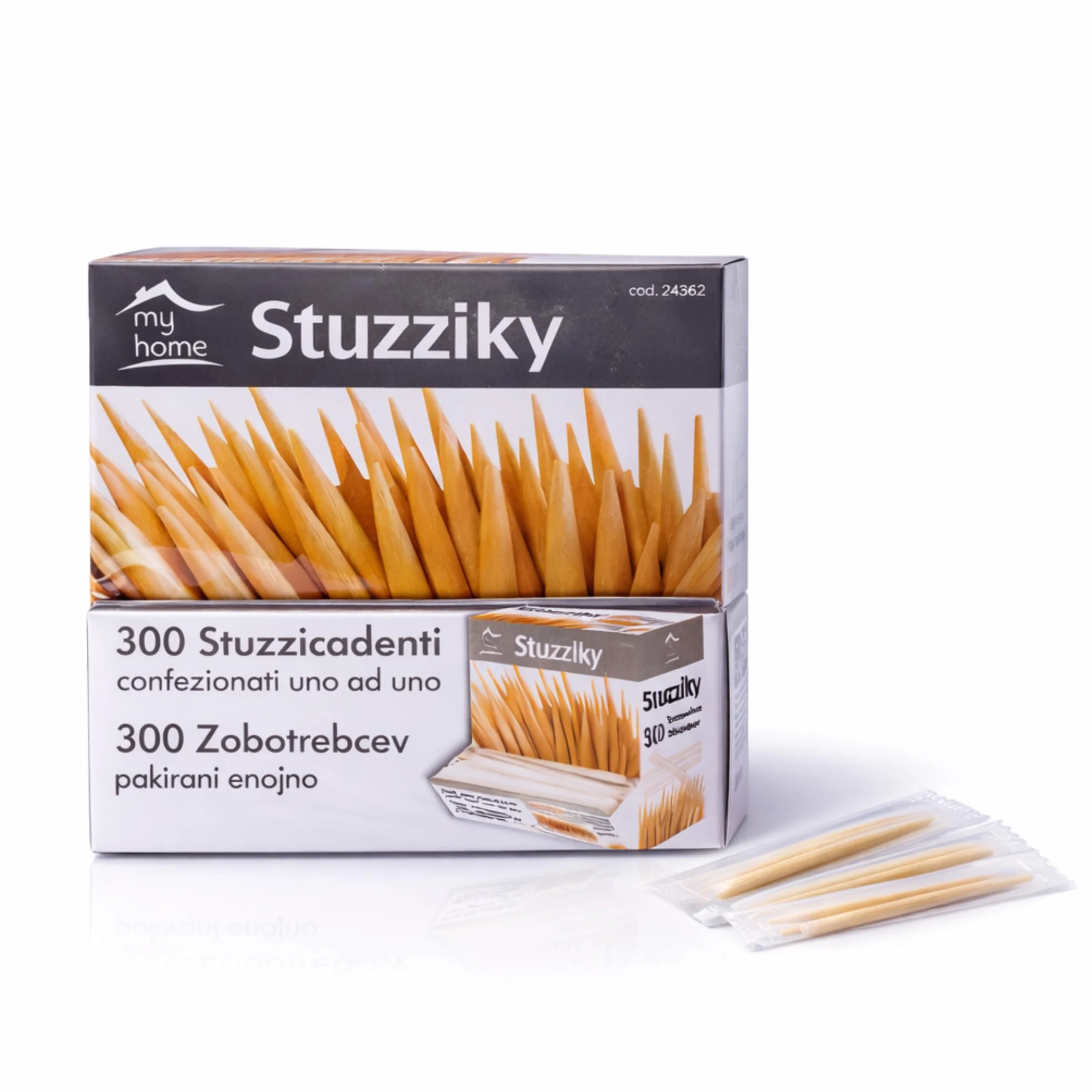 Stuzzicadenti in Legno a Doppia Punta 6,5 cm 300 Pezzi – Uso Alimentare