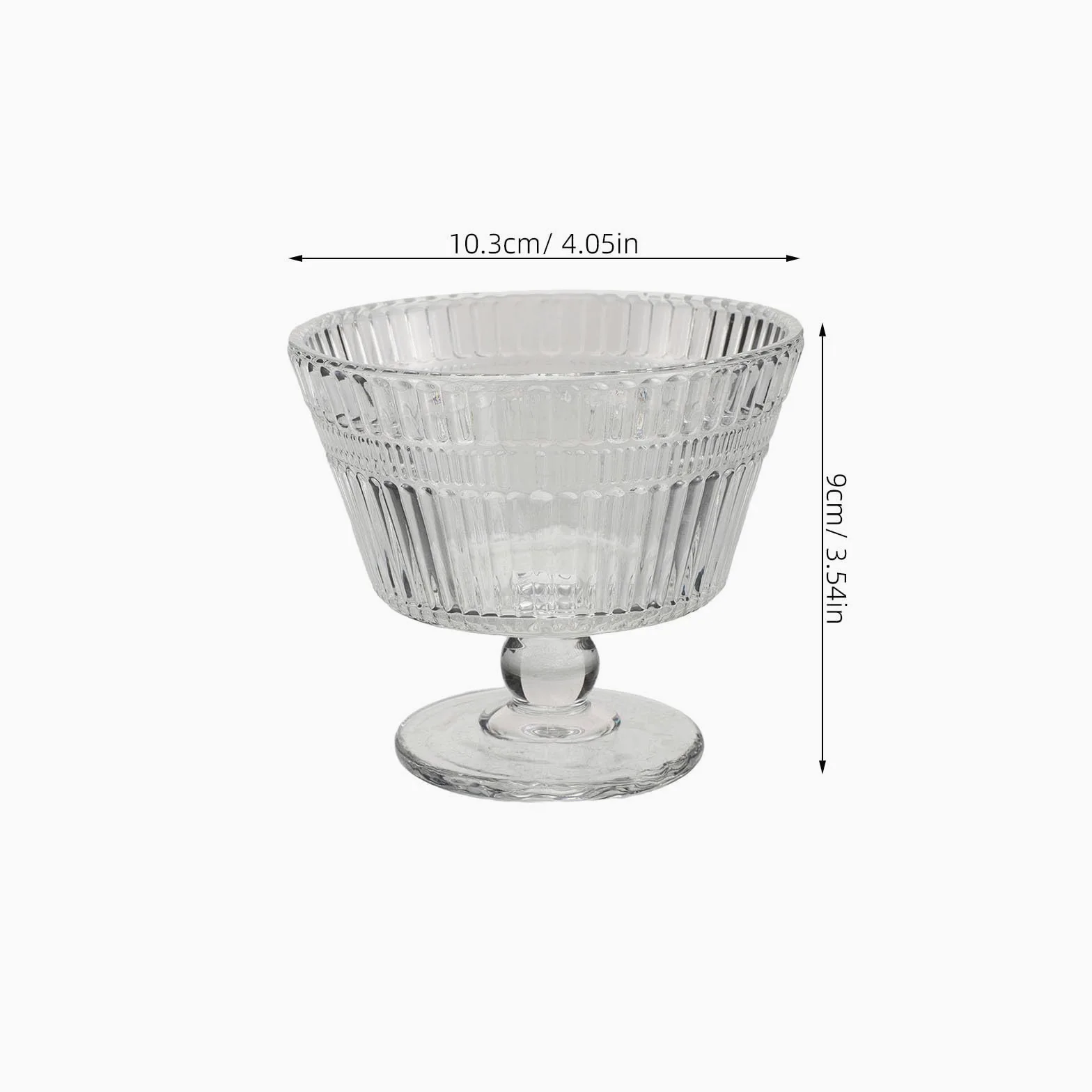 Set 4 Coppette da Gelato in Vetro 9oz Piedistallo, Resistente al Calore e Facili da Pulire, per Feste e Riunioni Informali