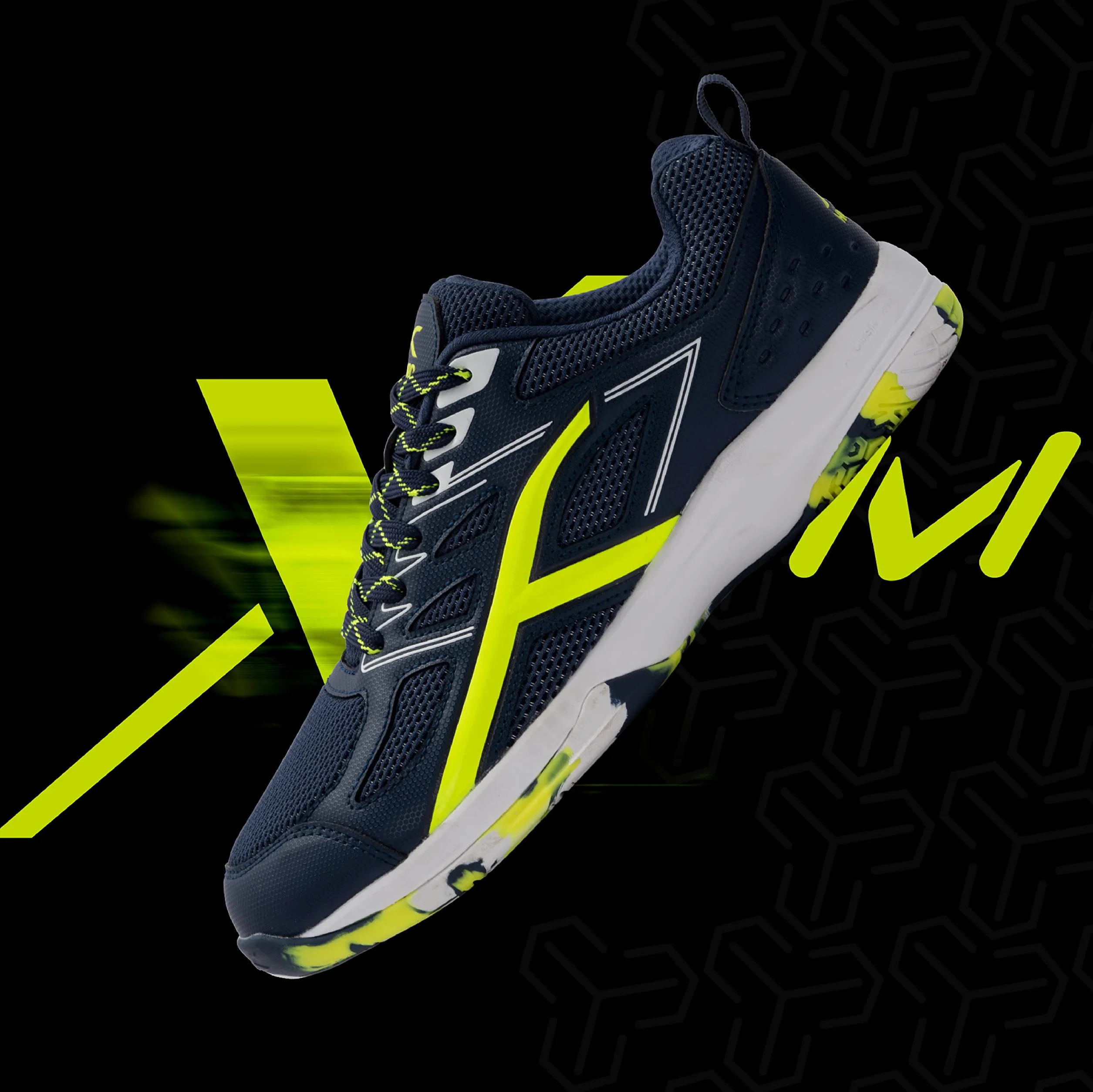 Hundred Xoom Non-Marking Badminton Shoes for Men Faux Leather Indoor Tennis Squash Table Tennis Basketball Padel