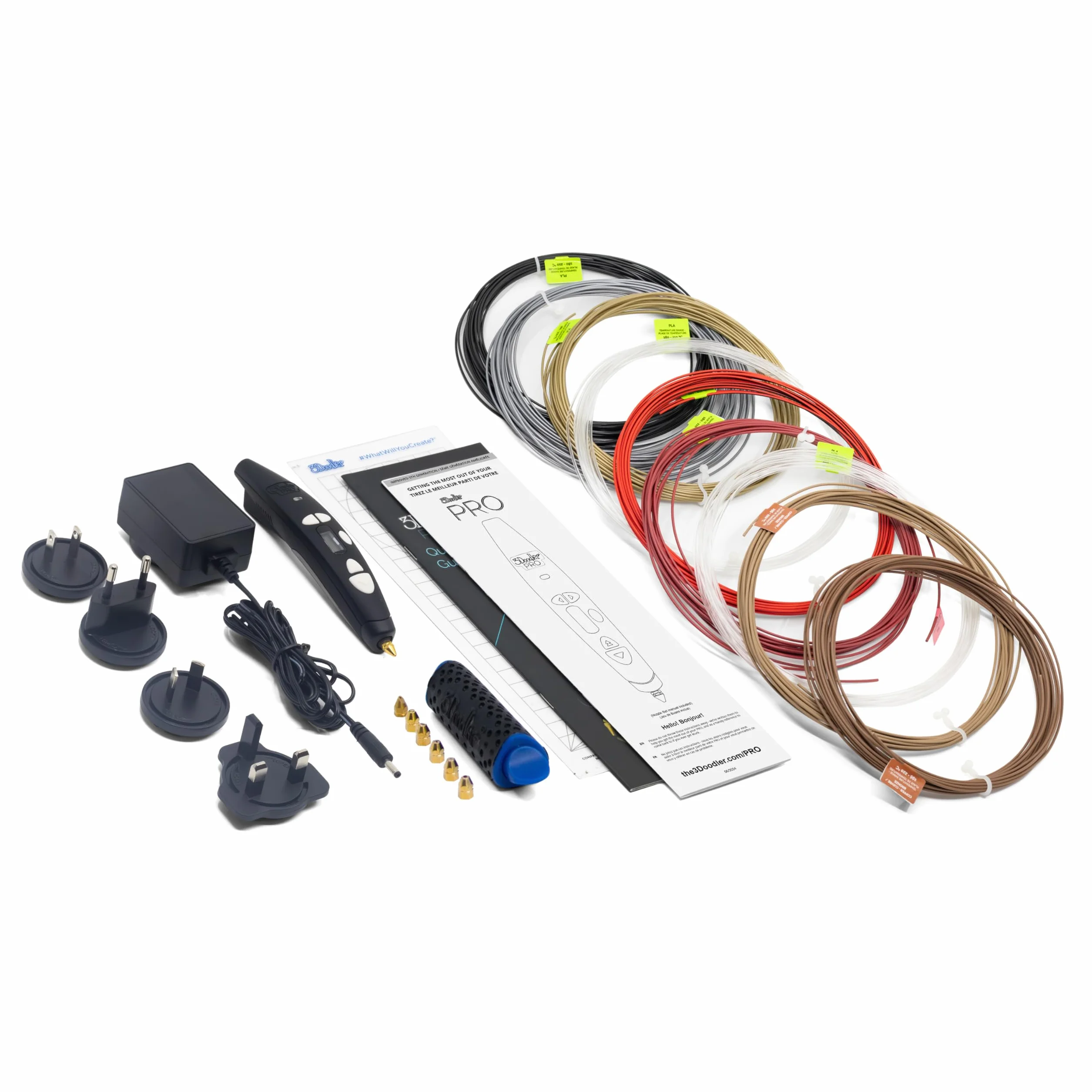 3Doodler PRO (2025) Penna di stampa 3D per professionisti creativi con materiali plastici e ugelli intercambiabili