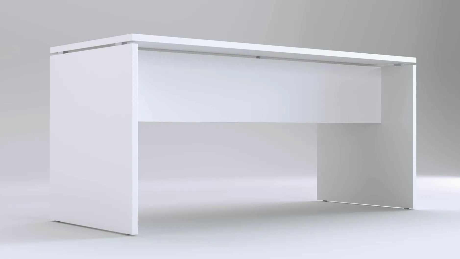 TIME Scrivania per Ufficio o casa Bianca | Larghezza 160 cm | profondità 65 cm | Altezza 74 cm