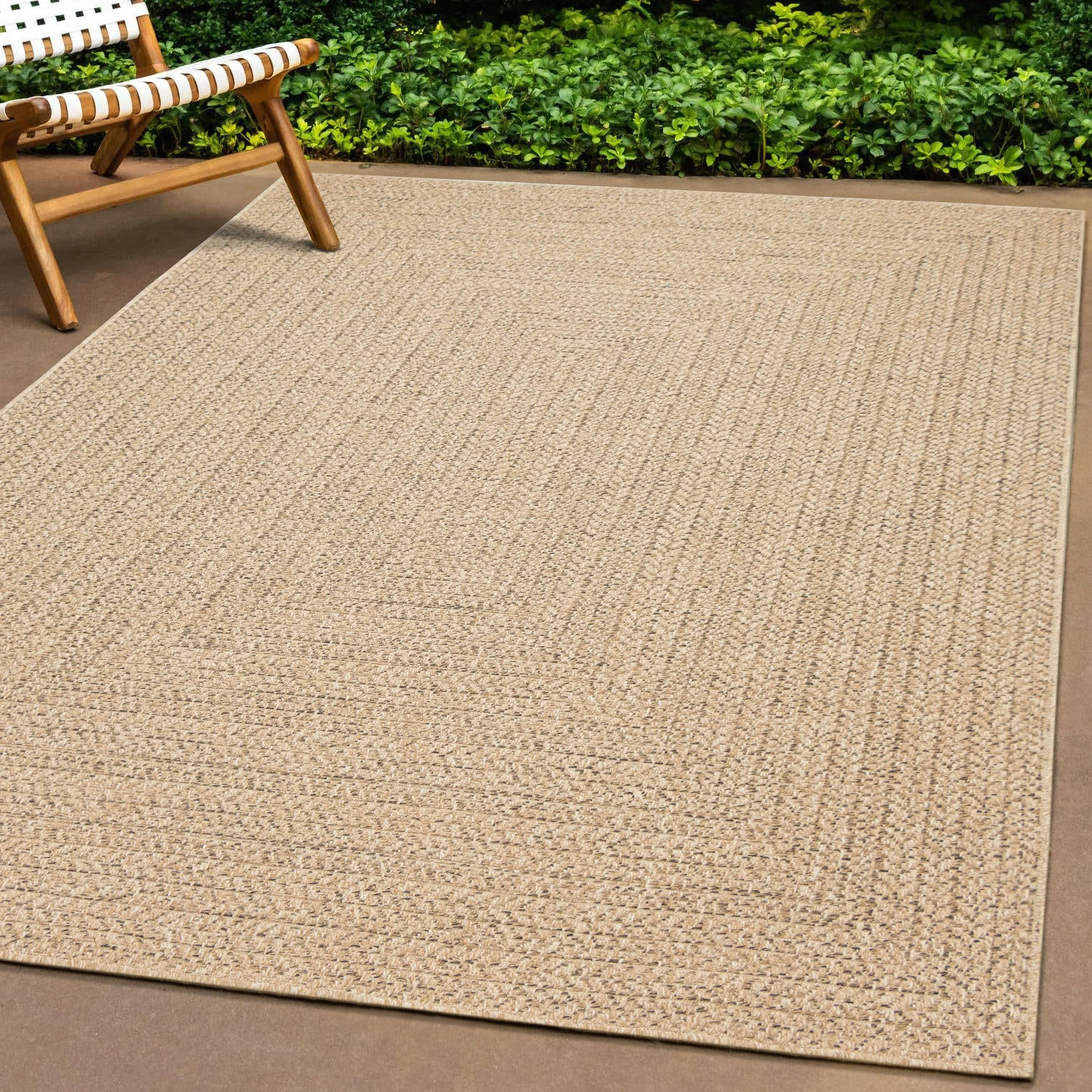Teppich-Traum Tappeto da esterno grande moderno e resistente effetto juta, perfetto per balconi, giardini e terrazze 240x340 cm