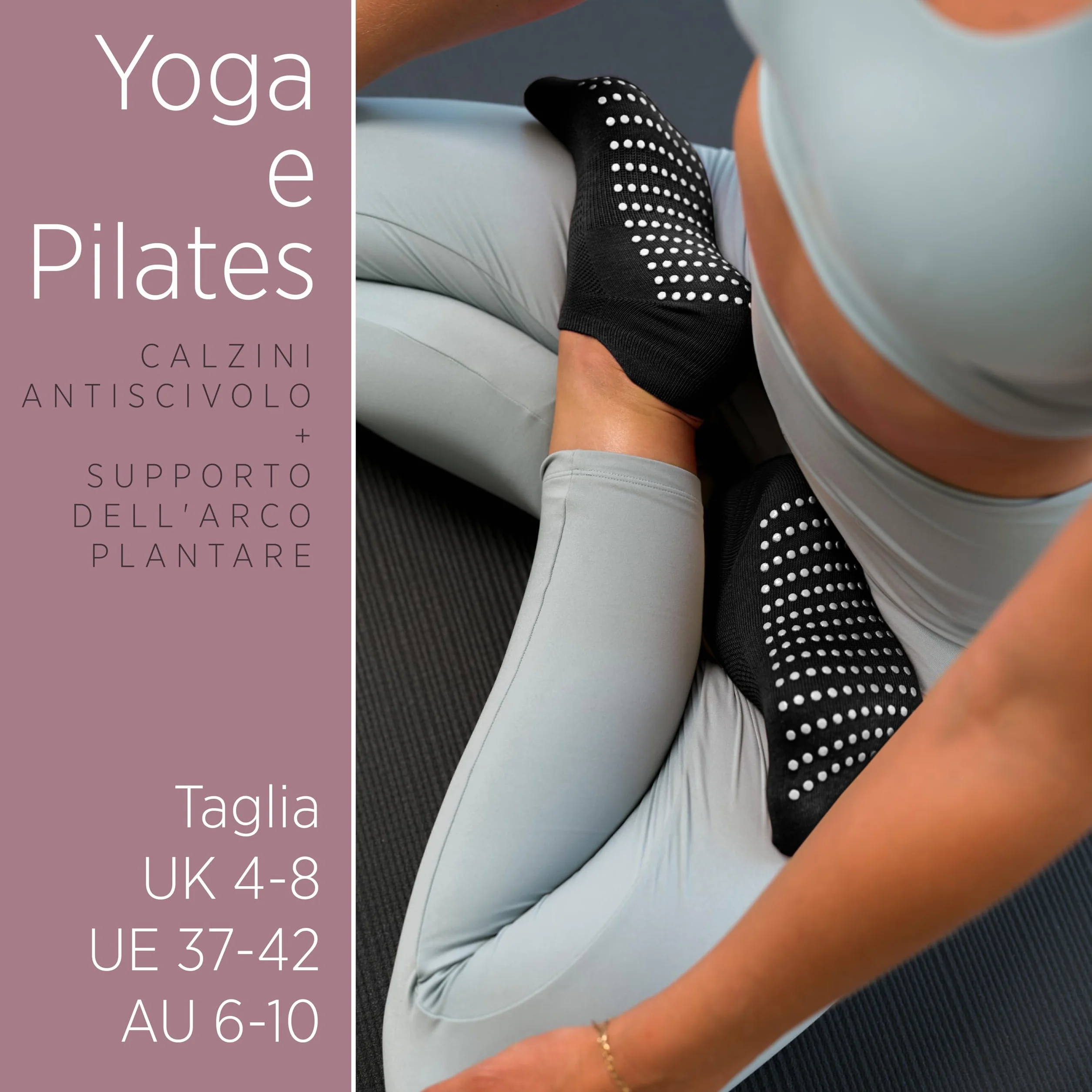 Calze Antiscivolo con Grip Yoga Pilates Fitness Danza Barre Traspiranti Sicure EU 37-42