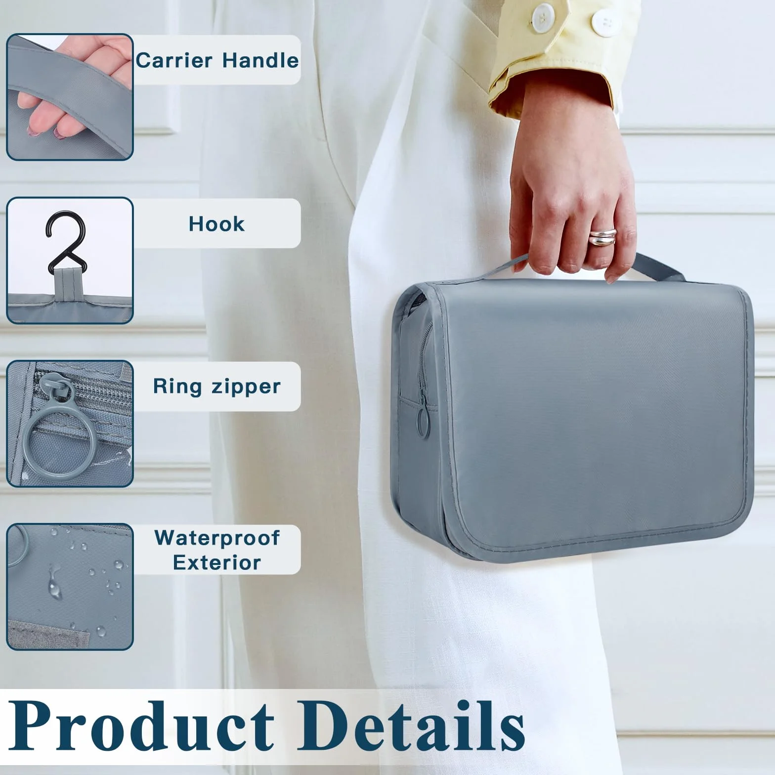Zivacate Beauty Case da Appendere Borsa da Toilette Impermeabile Portatile Pieghevole Porta Trucchi