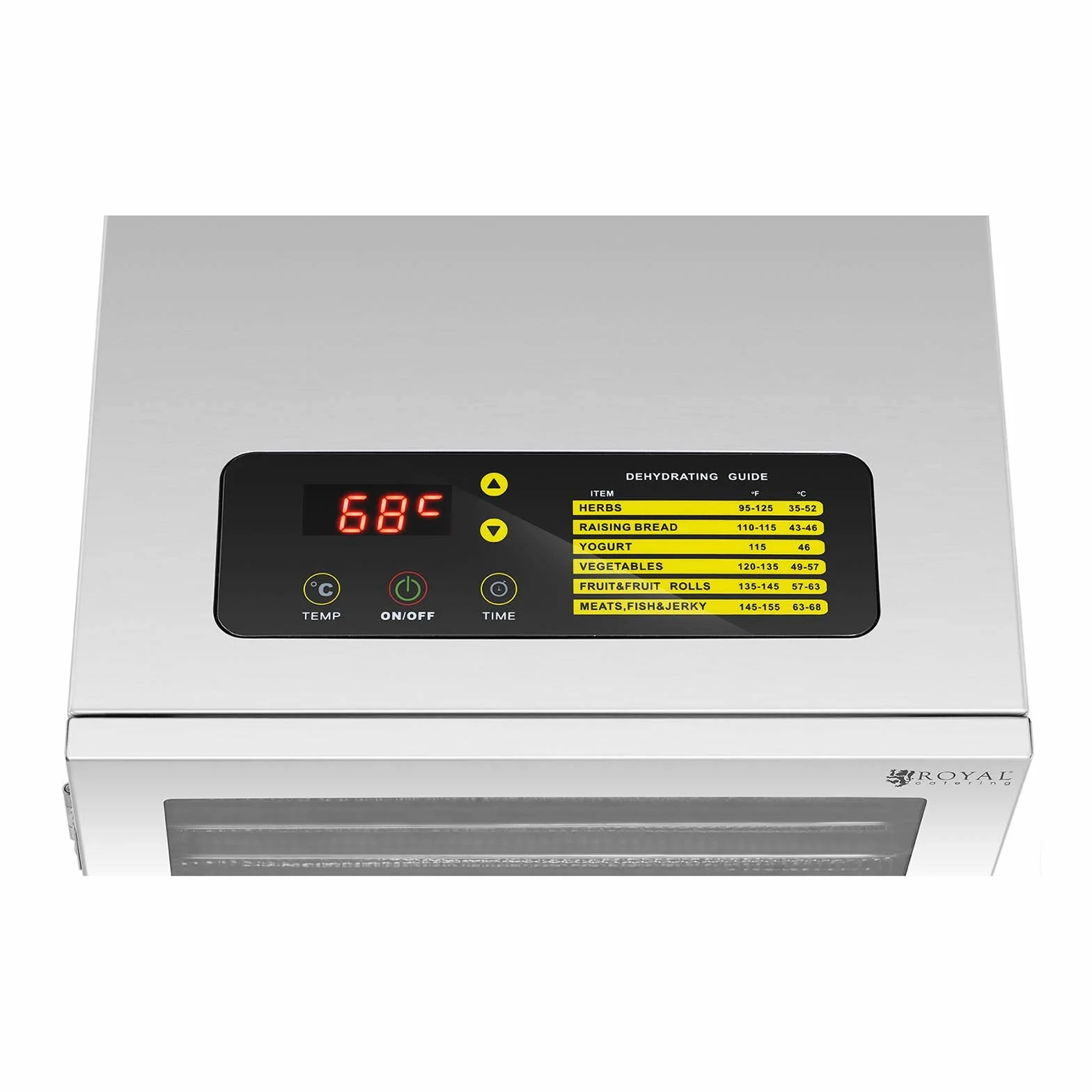 Royal Catering Essiccatore per Alimenti Professionale Disidratatore Frutta e Verdure RCDA-500/45S (800 W, 12 ripiani, 230 V, Acciaio Inox)