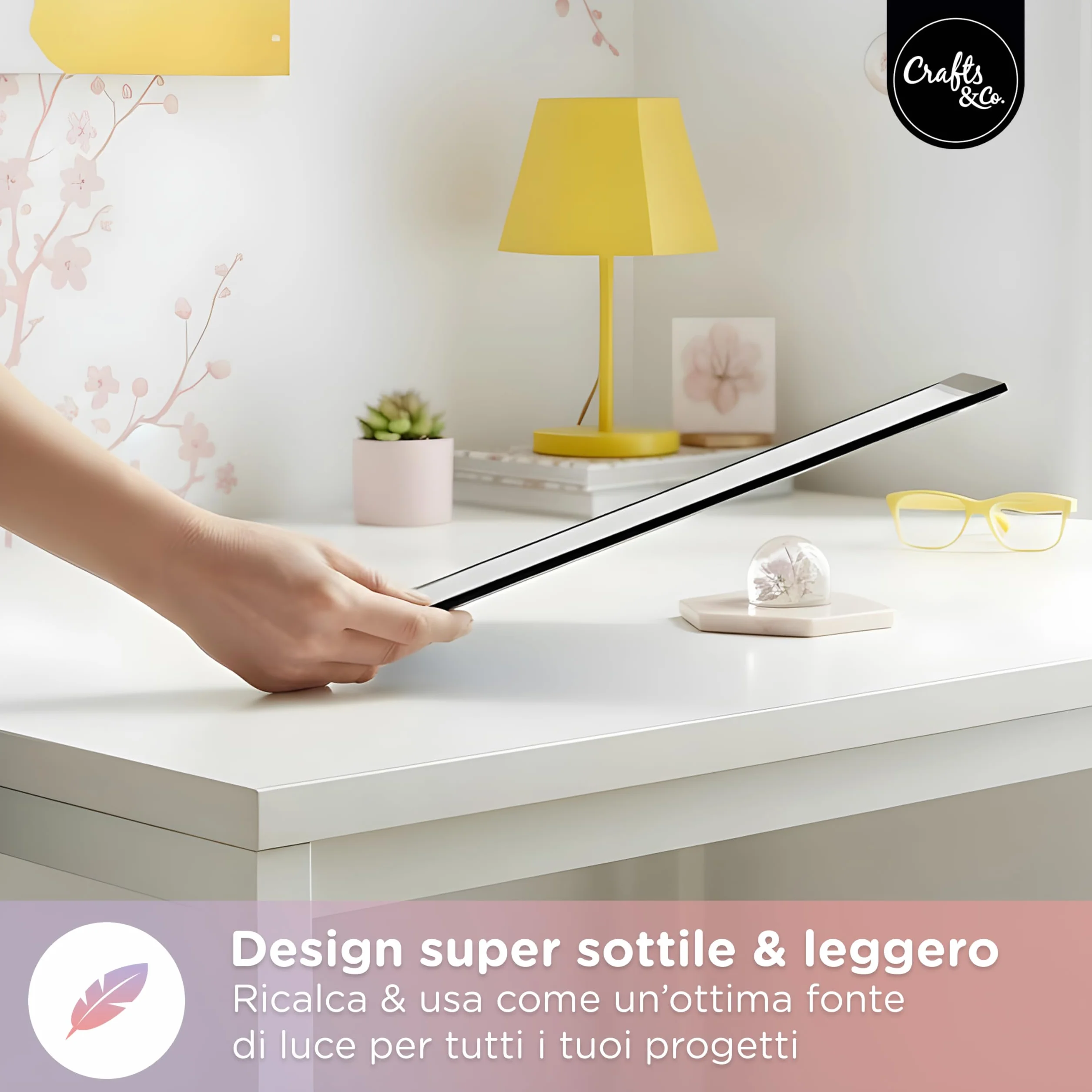 Crafts&Co Tavola Luminosa Lightbox Dimmerabile Pannello LED USB Lightpad 470x345 mm