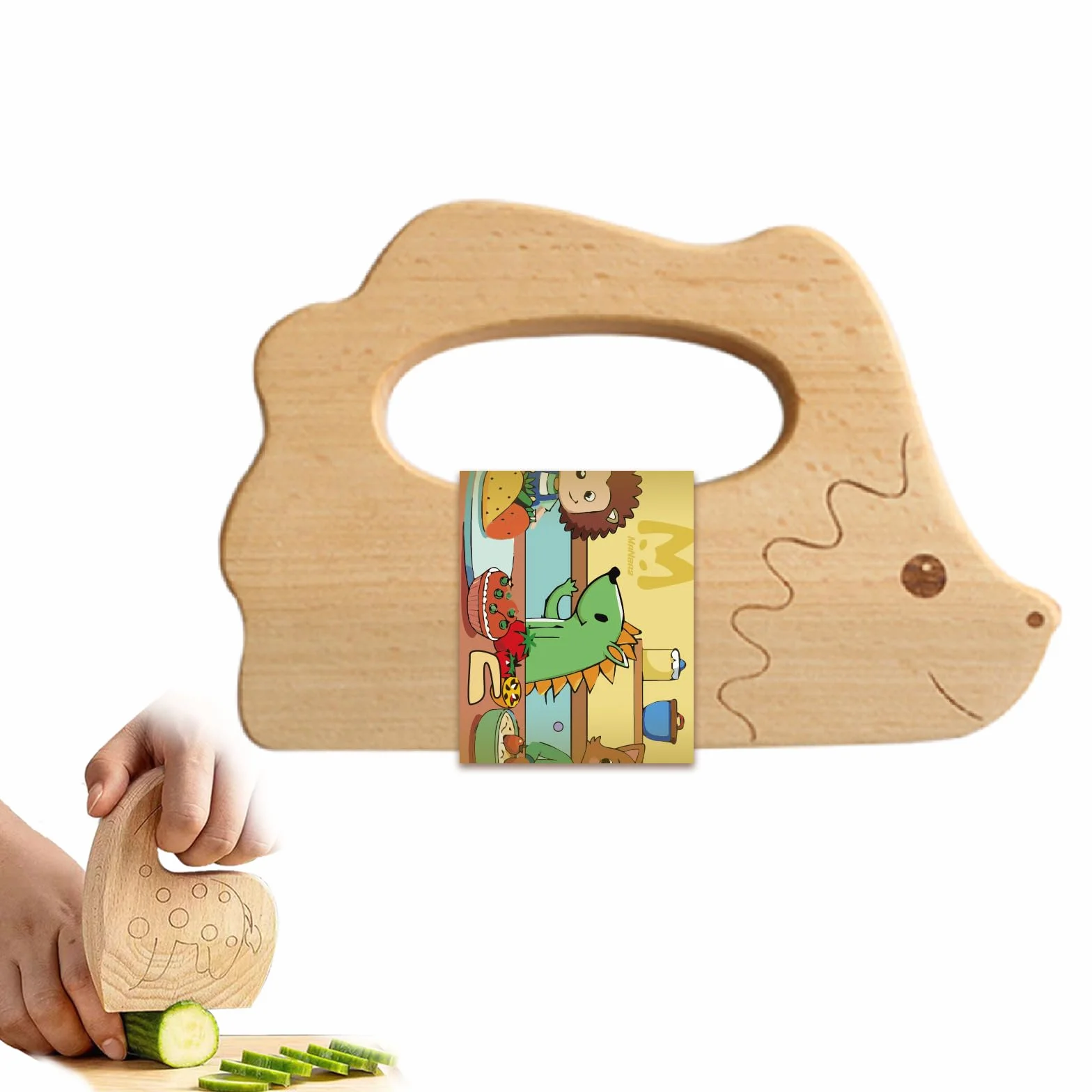 Coltello in legno per bambini con forme carine per tagliare e cucinare frutta e verdura