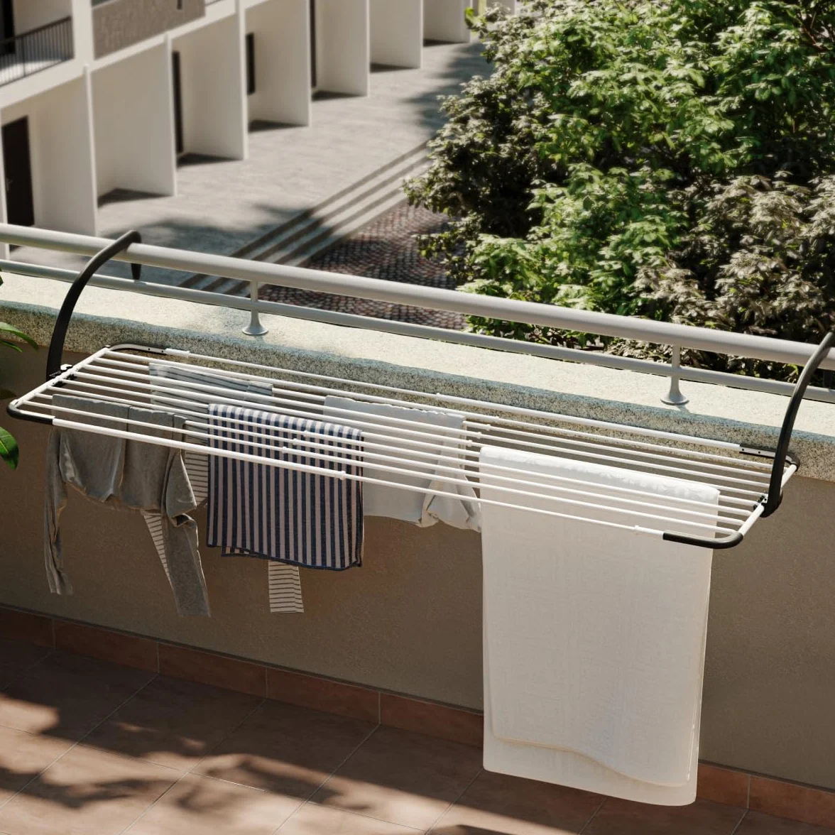 Vileda Brezza Extend Stendibiancheria Estensibile in Acciaio e Resina 20 mt 188x55x30 cm
