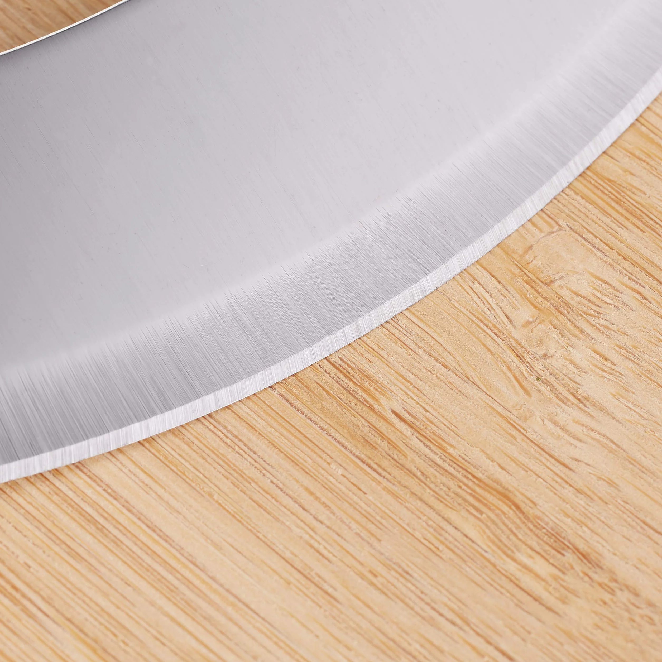 Relaxdays Coltello a Dondolo con Tagliere, per Erbe Aromatiche Bordo Rialzato, Acciaio Inox & Bambù, HxD 2x20, Naturale