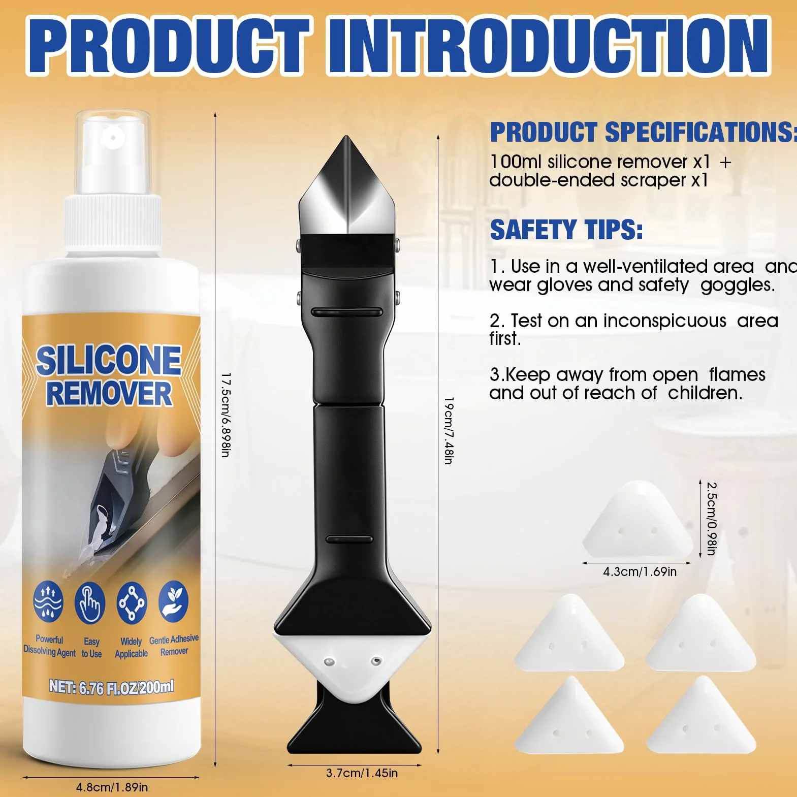 Rimuovi Silicone, Sciogli Silicone, Rimuovi Colla, Forte Dissolvente, Adatto per Cucine, Bagni, Servizi Igienici e Docce, 200ml