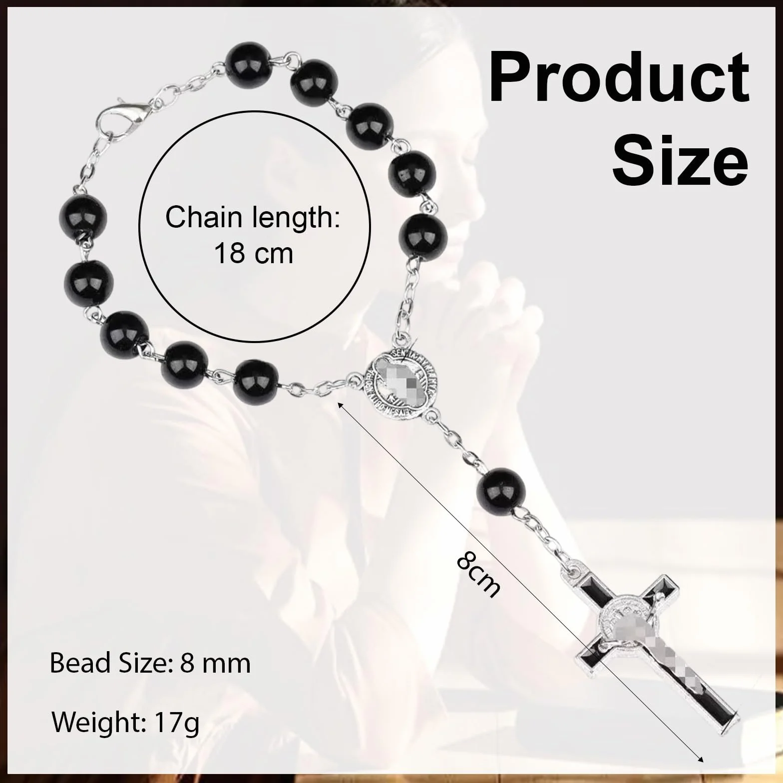 2 Pcs Catena Per Rosario, Accessori Auto Interno, Accessori Camion, Collana Rosario Donna, Ciondolo Decorativo Per Auto, Braccialetto Per Rosario Con Croce, Bracciale Rosario, Rosario Cattolico