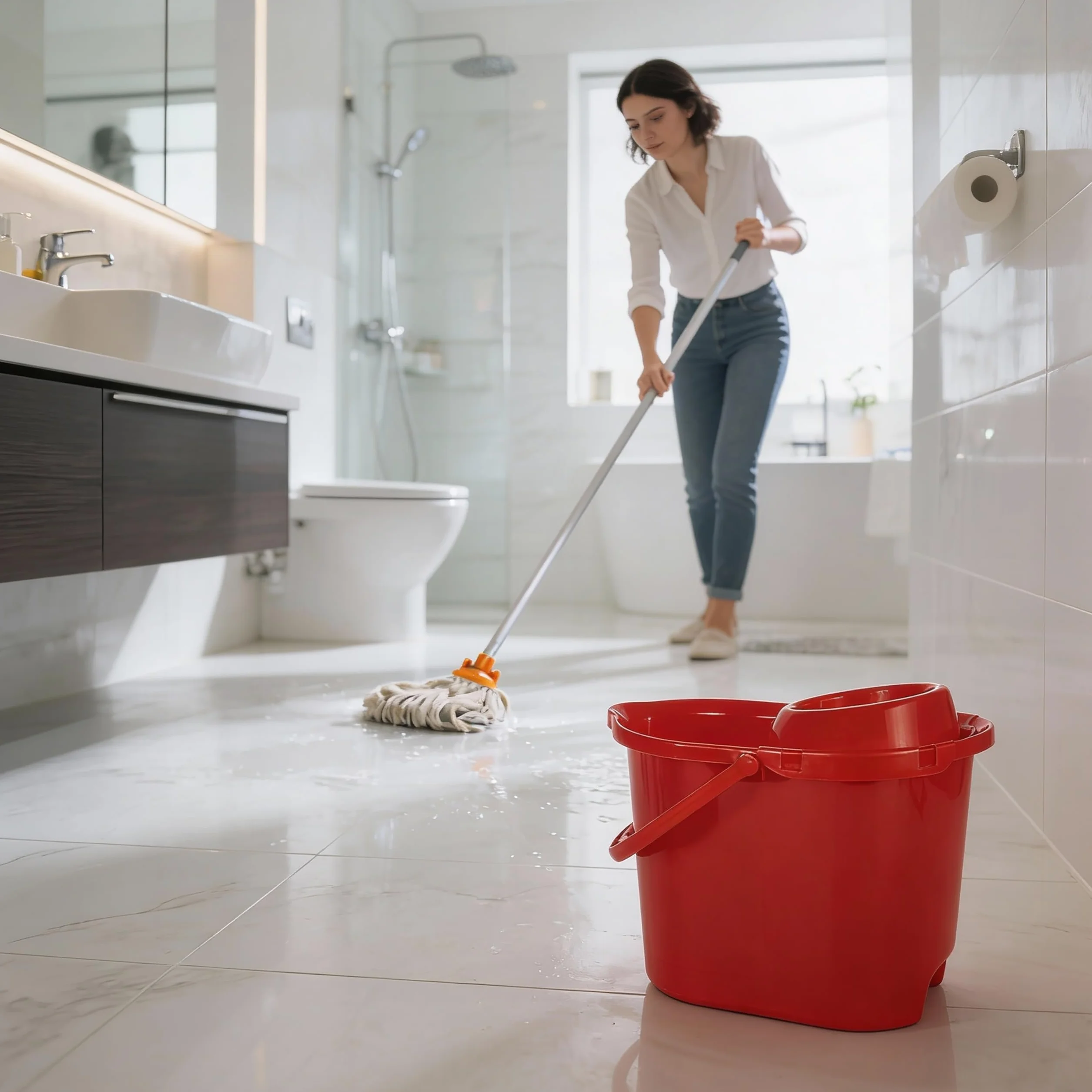 Perfetto Classico Secchio con Strizzatore, Plastica, Rosso, 39x28x30.5 cm