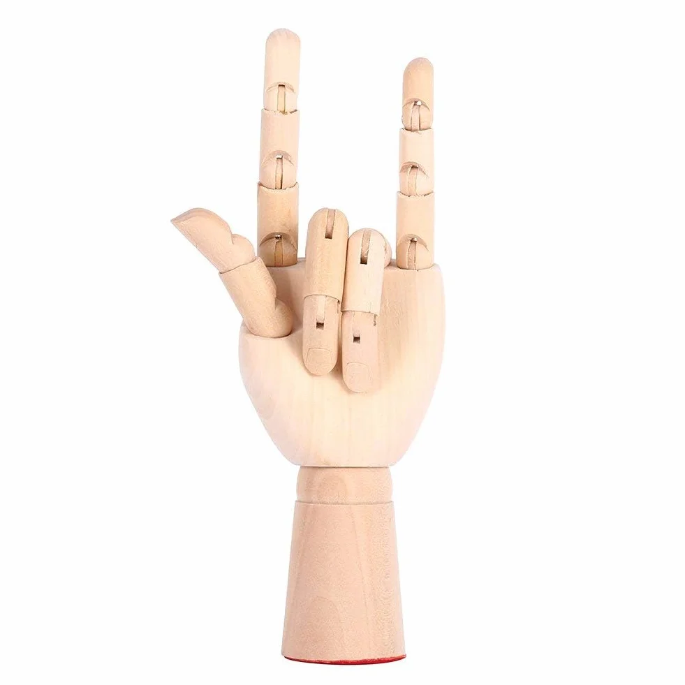 Modello di Mano in Legno Articolato, Manichino Artistico con Dita Flessibili per Disegno e Studio dell'Arte
