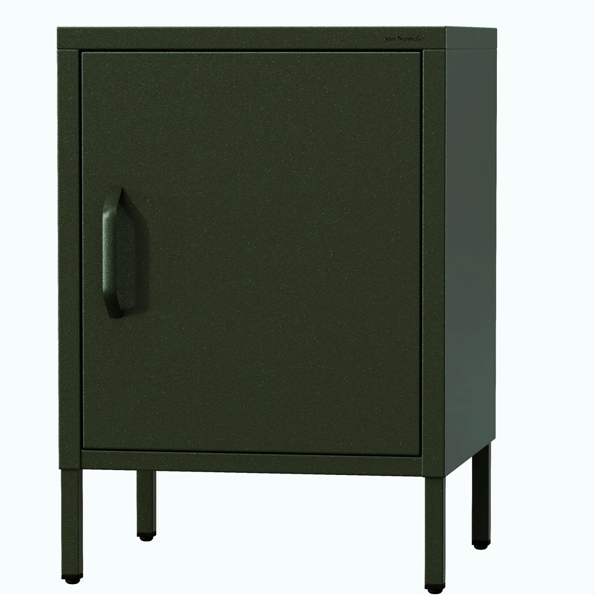 Jan Nowak Comodino Camera da Letto in Metallo - MIA | Comodino Piccolo Scintillante con 1 Ripiano Regolabile | Armadietto Moderno, Stile Industriale | 42,4 x 59,5 x 40 cm | Verde Scuro