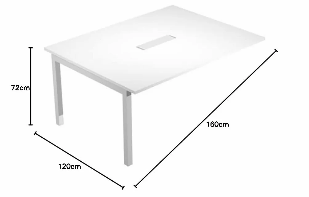 Generico Tavolo riunioni Agorà - 6 posti - 160x120x72,5 cm (BIANCO)
