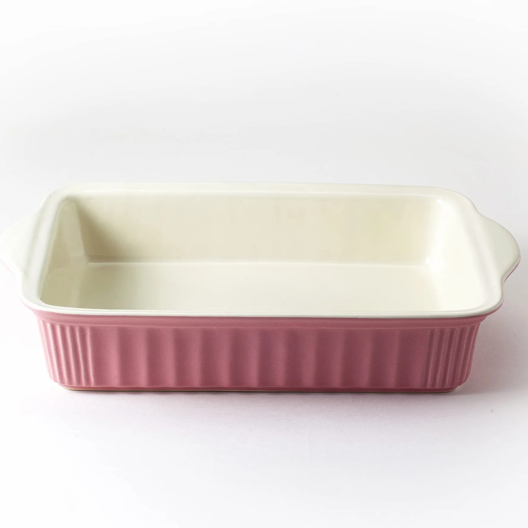Hanseküche Casseruola in ceramica di alta qualità - Ideale per lasagne, sformati o tiramisù, grande casseruola, pirofila da forno, lasagne rettangolari (rosa)
