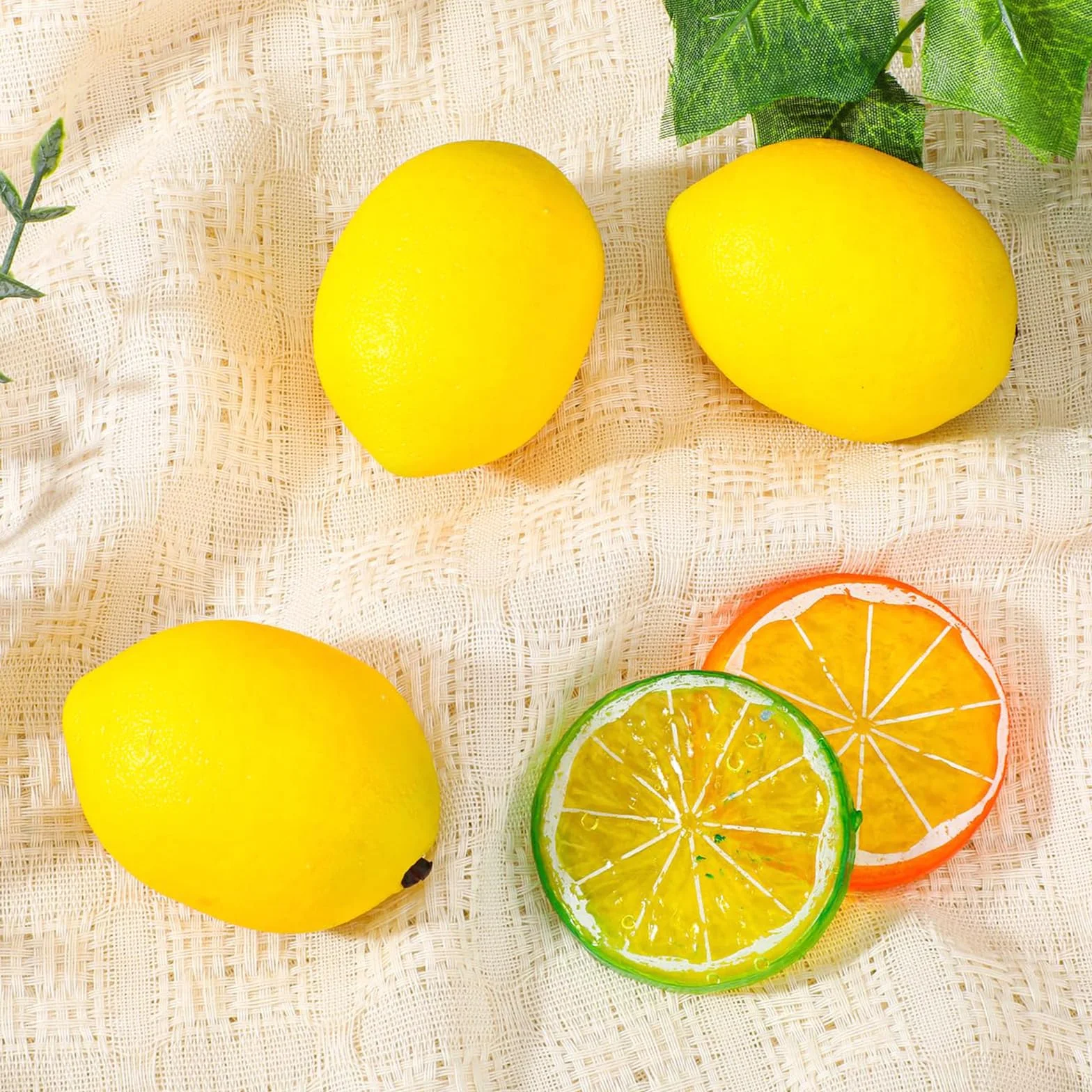 Finti Limone Artificiale Giallo Frutta Finta Decorazione Domestica Festa Ghirlanda Natalizia