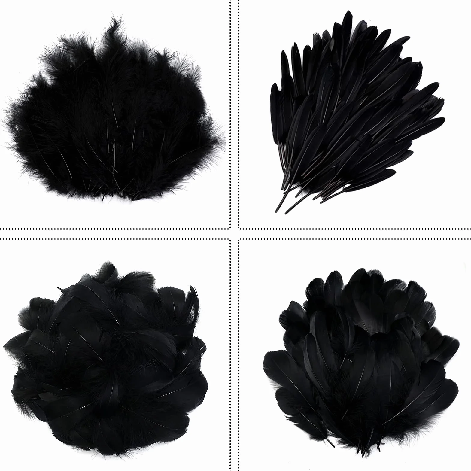 Piume Decorative Naturali 400 Pezzi 7-15cm Nere per Acchiappasogni Decorazioni Artigianato