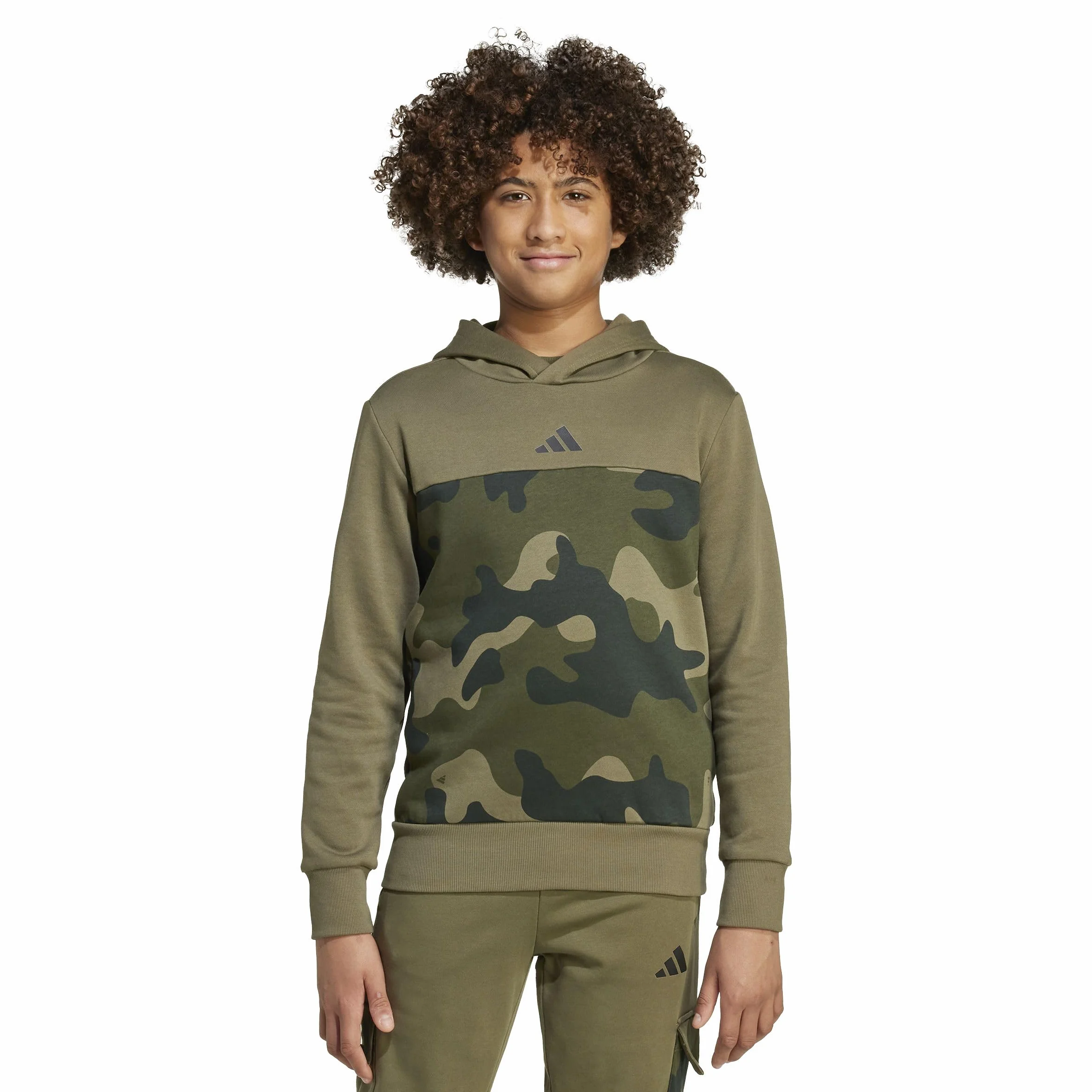 adidas Felpa con Cappuccio Bambini Essentials Stagionale Pile Camo