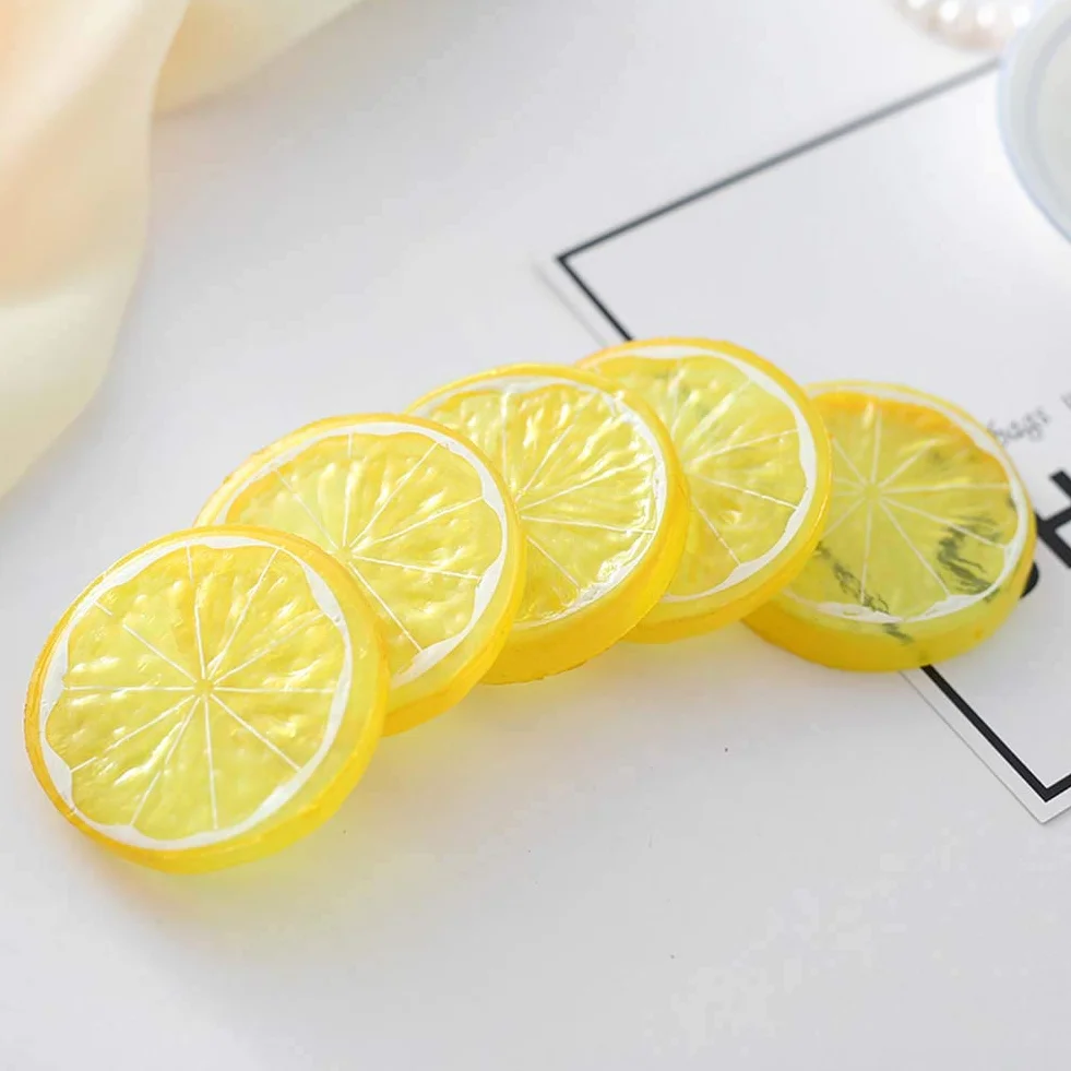 Fette di limone artificiali realistiche decorative gialle 30 pezzi per matrimoni festival fotografia