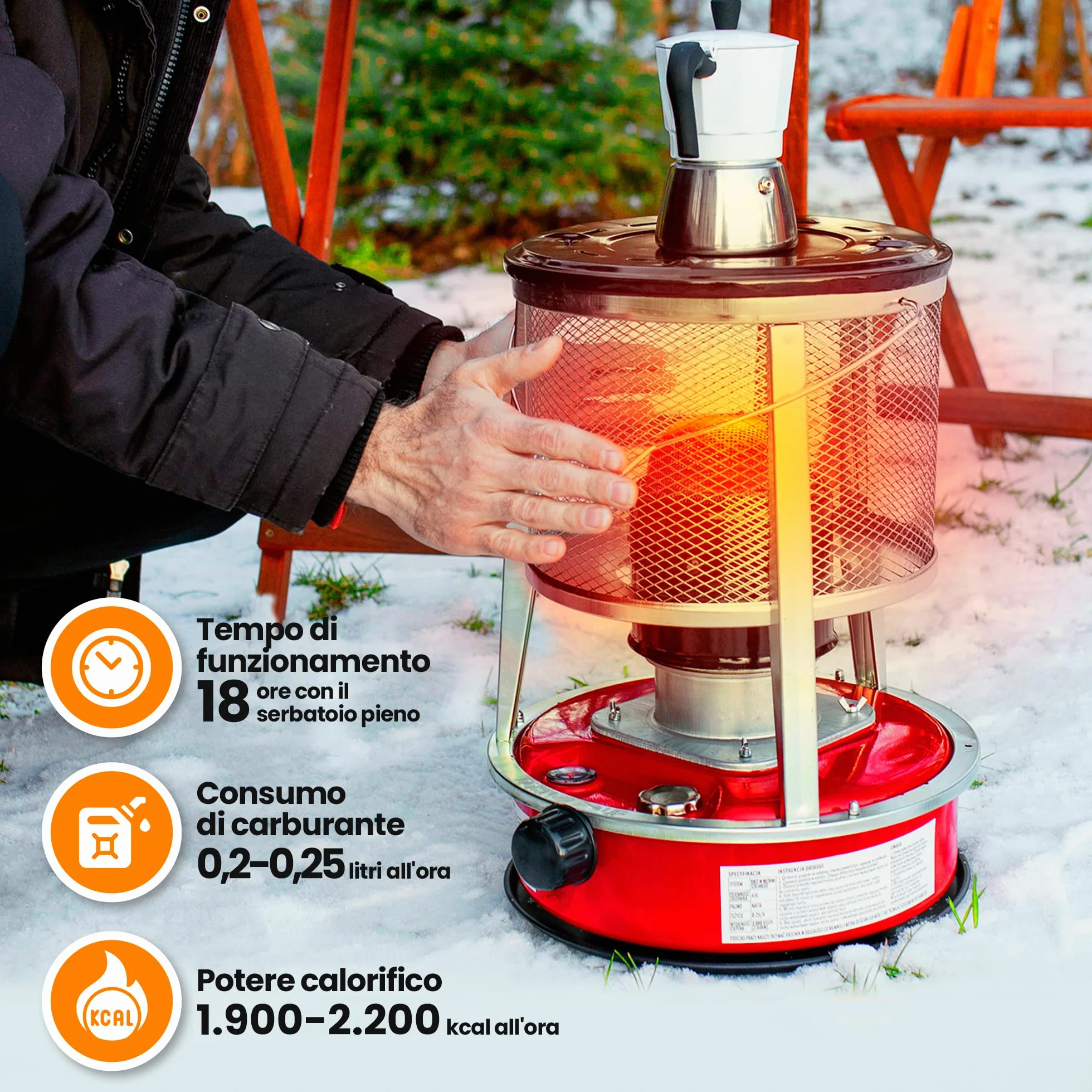 Extralink Aladdin EKH-460 Riscaldatore a petrolio portatile 4,6L 2600W