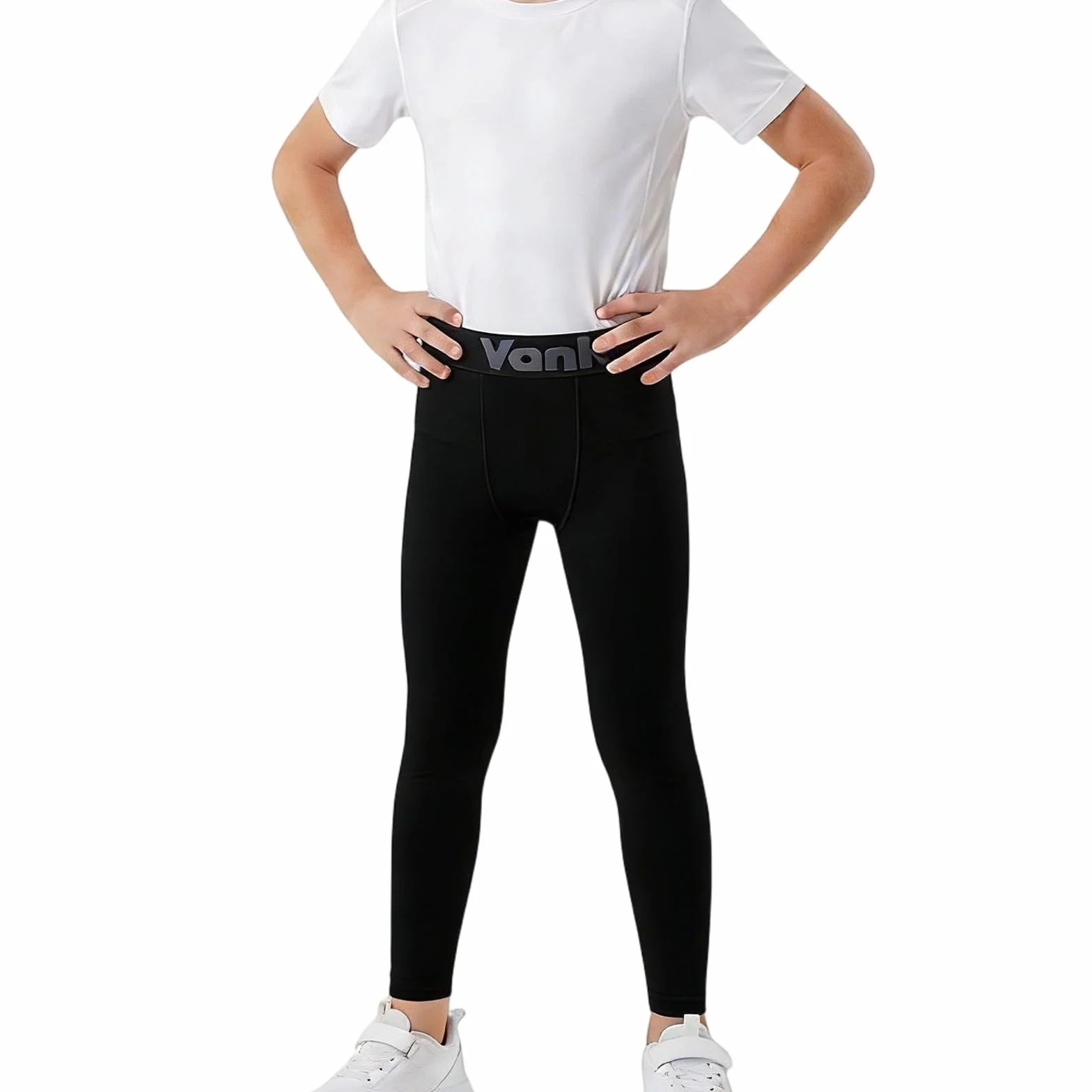 Compression Leggings per Bambino Ragazzi Pantaloni Asciugatura Rapida Traspirante Pantaloni da Allenamento Leggero Elastico Base Layer Legging Adatto per Corsa Calcio Pallacanestro