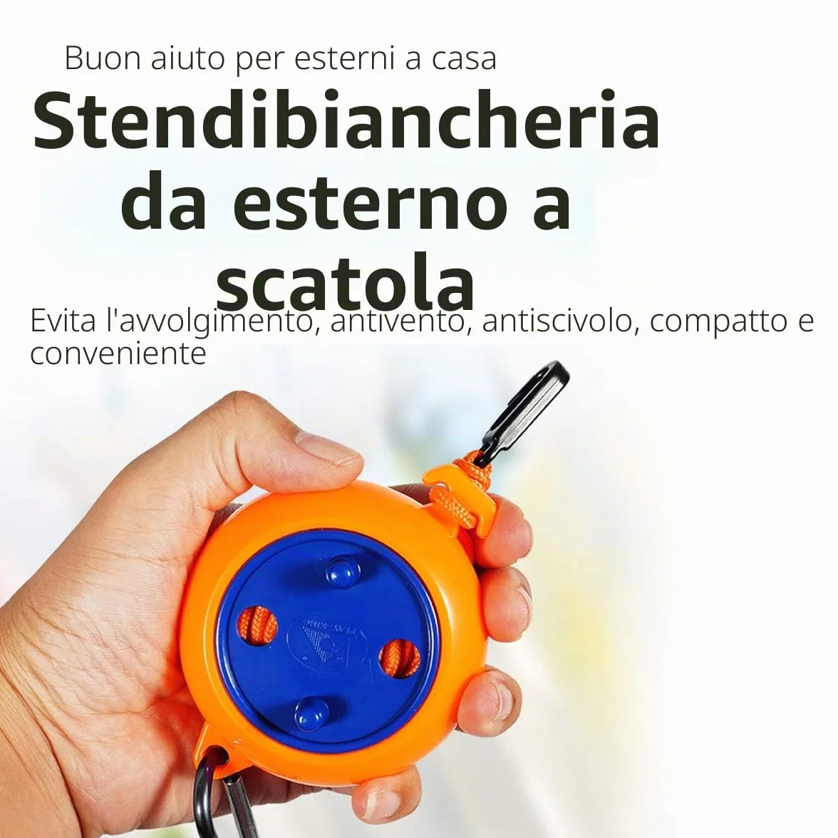 Stendibiancheria Estensibile,10M Filo Stendibiancheria Per Esterno, Hotel, Campeggio, Cortile, Esterno/Interno con 20 Mollette Antivento