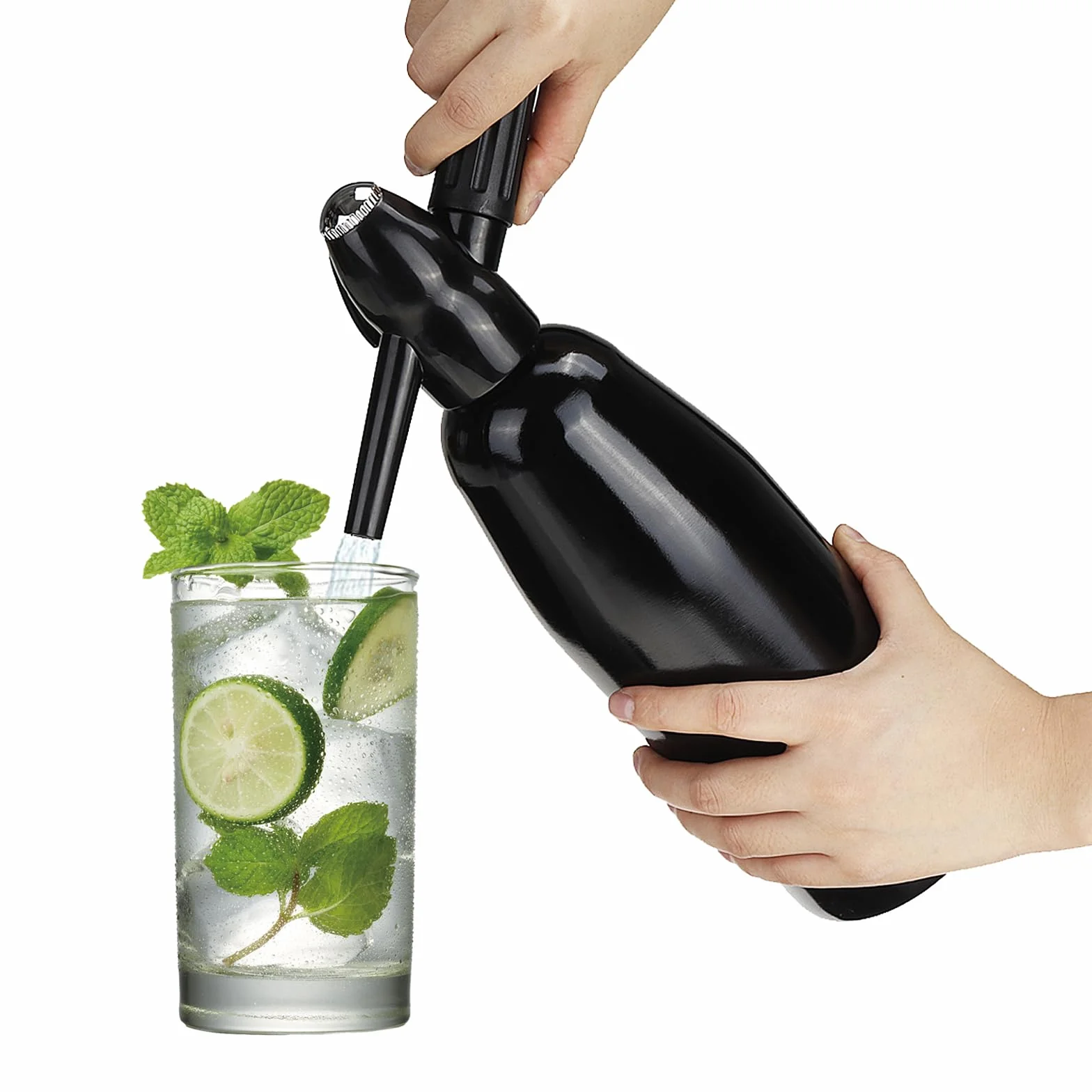 Sifone di soda, macchina per acqua frizzante 1L, Seltzer Water Maker, Mini macchina per soda portatile in alluminio per la produzione, Home gassato Bevande Scaldabagno
