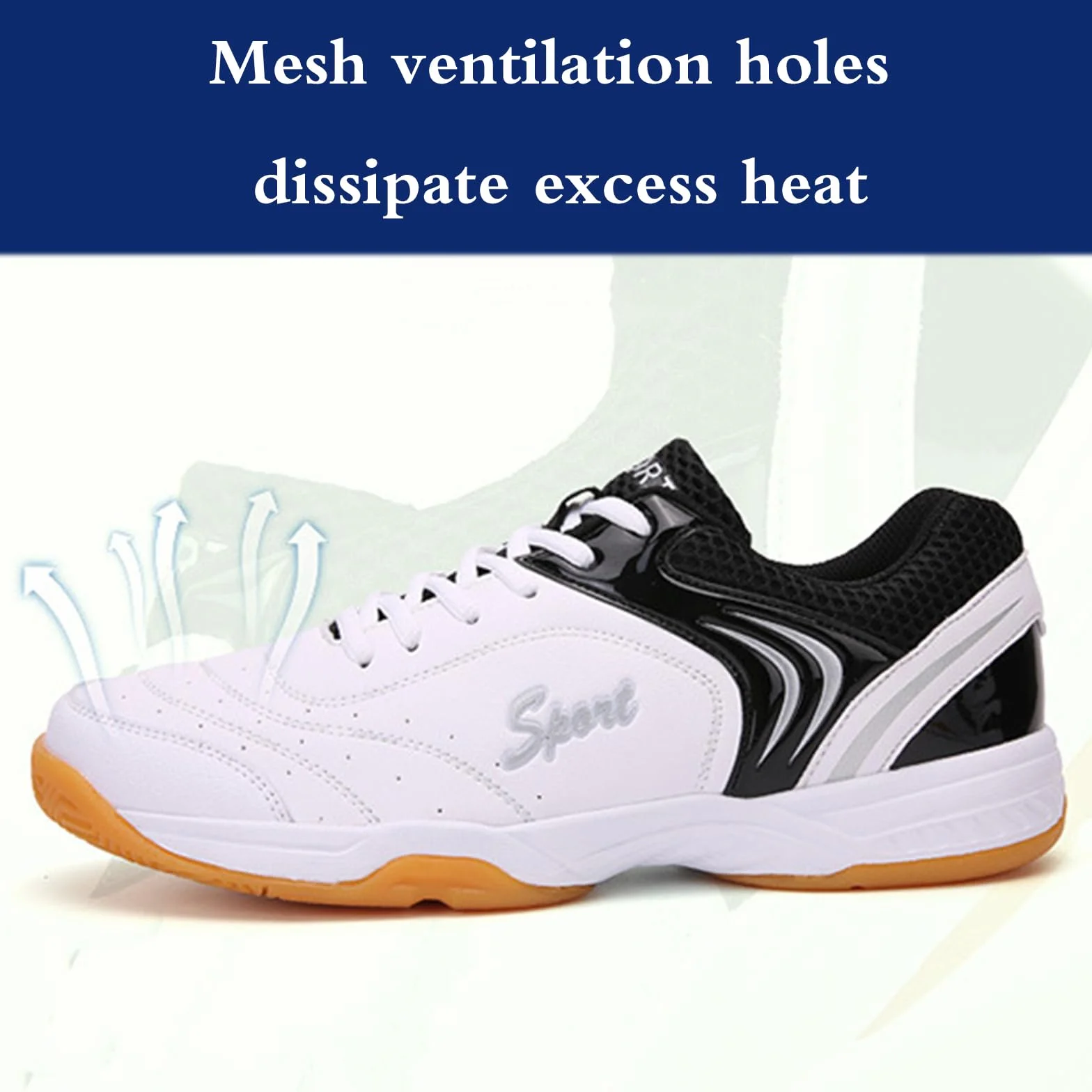 Scarpe da badminton, scarpe da badminton, unisex, resistenti all'usura, resistenti alla torsione, antiscivolo, non segnano, intersuola per assorbimento degli urti, per interni ed esterni