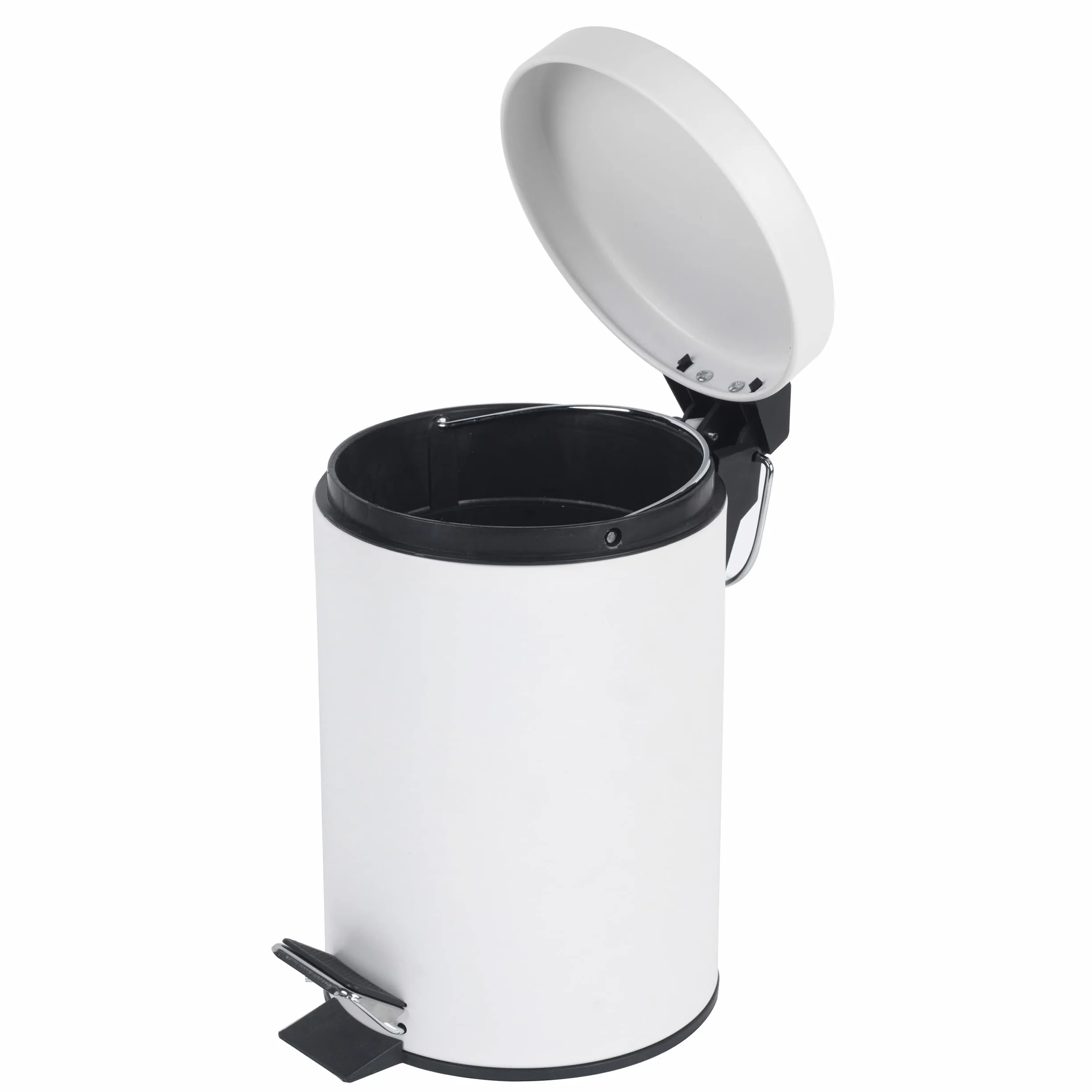 Beldray LA038098WHT Pattumiera rotonda con coperchio a chiusura ammortizzata, capacità 3L, con pedale intelligente, facile da svuotare, smaltimento rifiuti, contenitore rifiuti, bianco