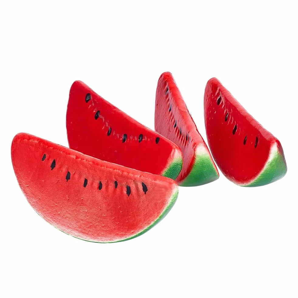 PH PandaHall 4pz Artificiale Frutta Decorativa in Schiuma a Forma di Anguria Finta, 15x6.7cm