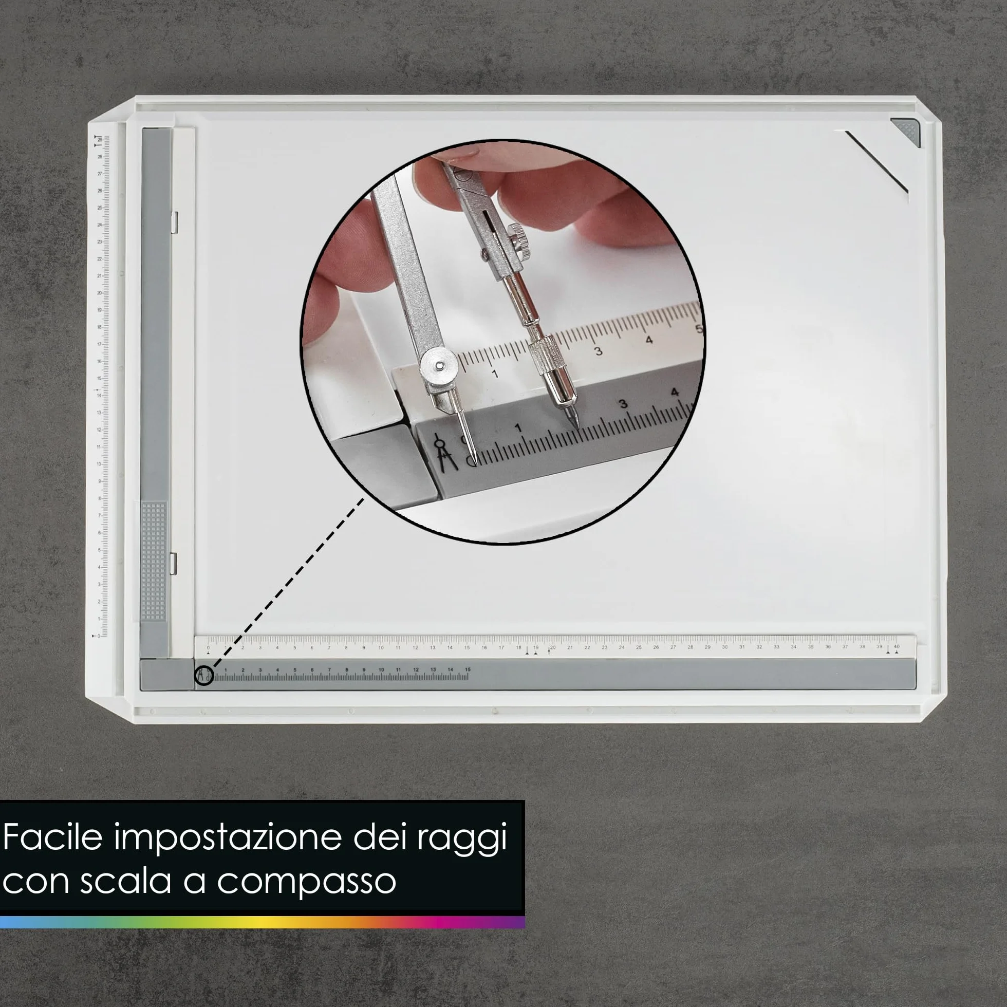 OfficeTree Tavola Disegno Tecnico 37x50 cm 7 Pezzi Geo Board