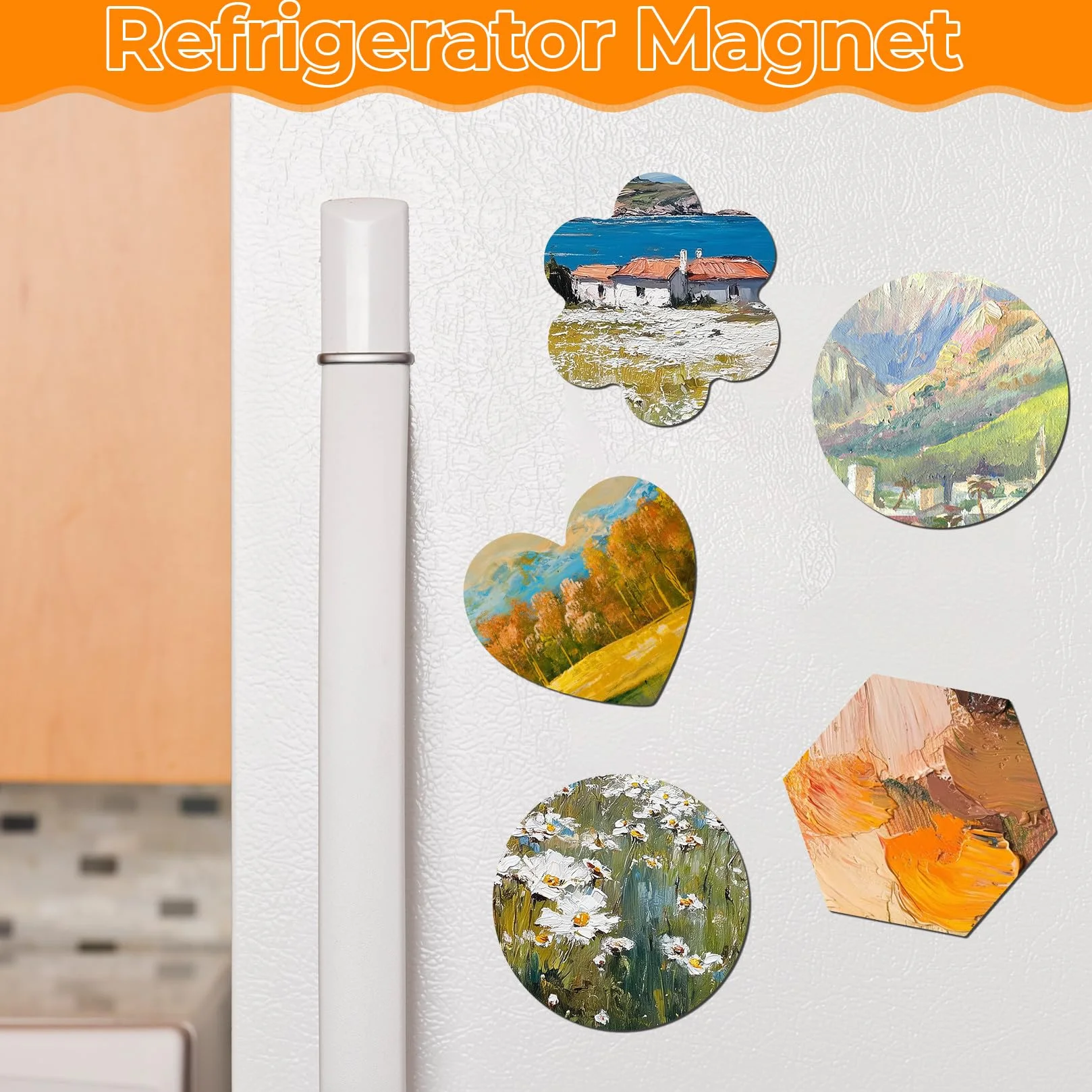 13 PzTela per Dipingeres, Mini Tele per Dipingere Cotone Magnetici, Piccole Arte Tele da Dipingere Tela Bianca Magnetici Pittura su Tela per olio e acquerello (cuore, rotondo, fiore, esagono)