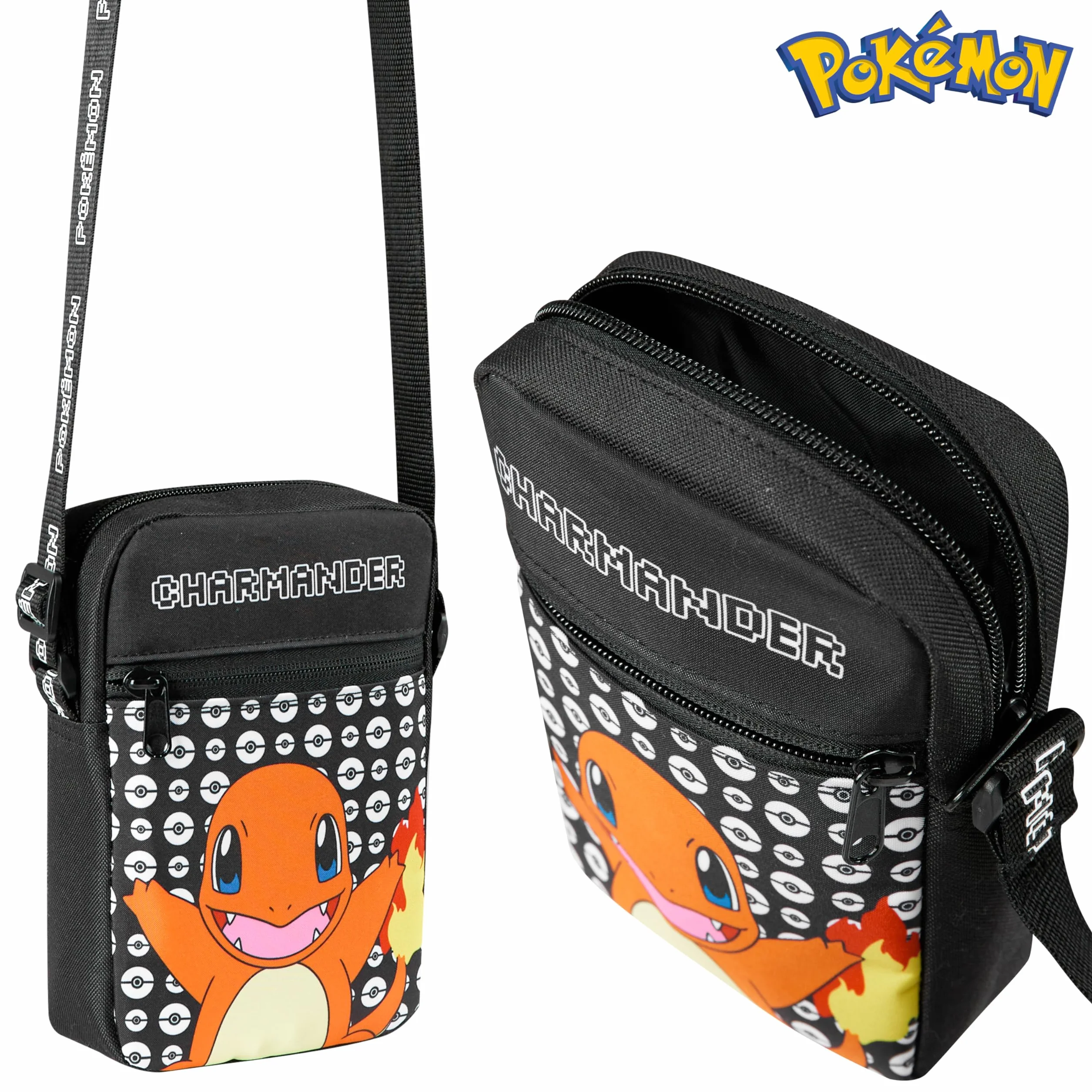 Pokémon Borse a Tracolla per Bambini, Borsetta a Tracolla con Tasche, Borsello Versatile Scuola Viaggio Unisex Bambini Pikachu Gadget