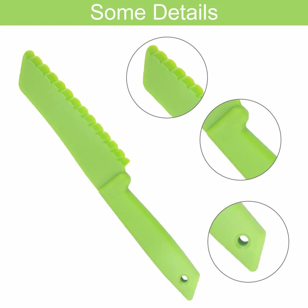 Coltelli da Cucina per Bambini, Coltelli di Sicurezza per Bambini, 4 pezzi Coltello per Bambini in Plastica con Tagliere, Coltello Da Frutta Per Bambini, Set di Coltelli da Cucina per Bambini