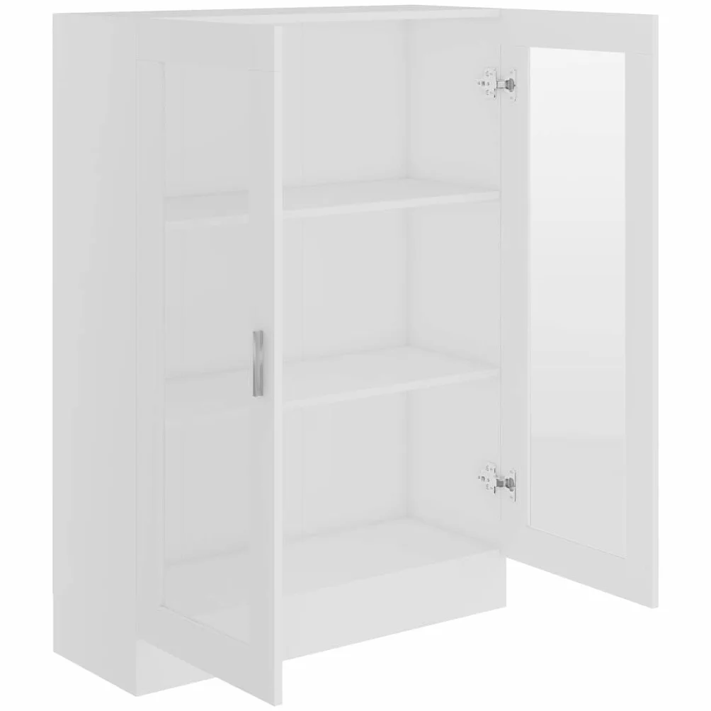 vidaXL Armadietto con Vetrina Bianco 82,5x30,5x115cm Legno Multistrato