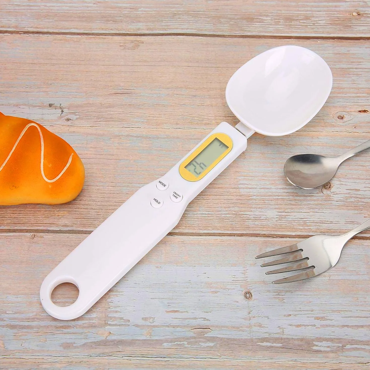 IPEA Cucchiaio Bilancia Digitale per Misurare Peso Alimenti in Cucina - Precisione da 1g a 500g - Bilancia Elettronica con Display - Dosatore per Pesare e Dosare Quantità Piccole di Cibo