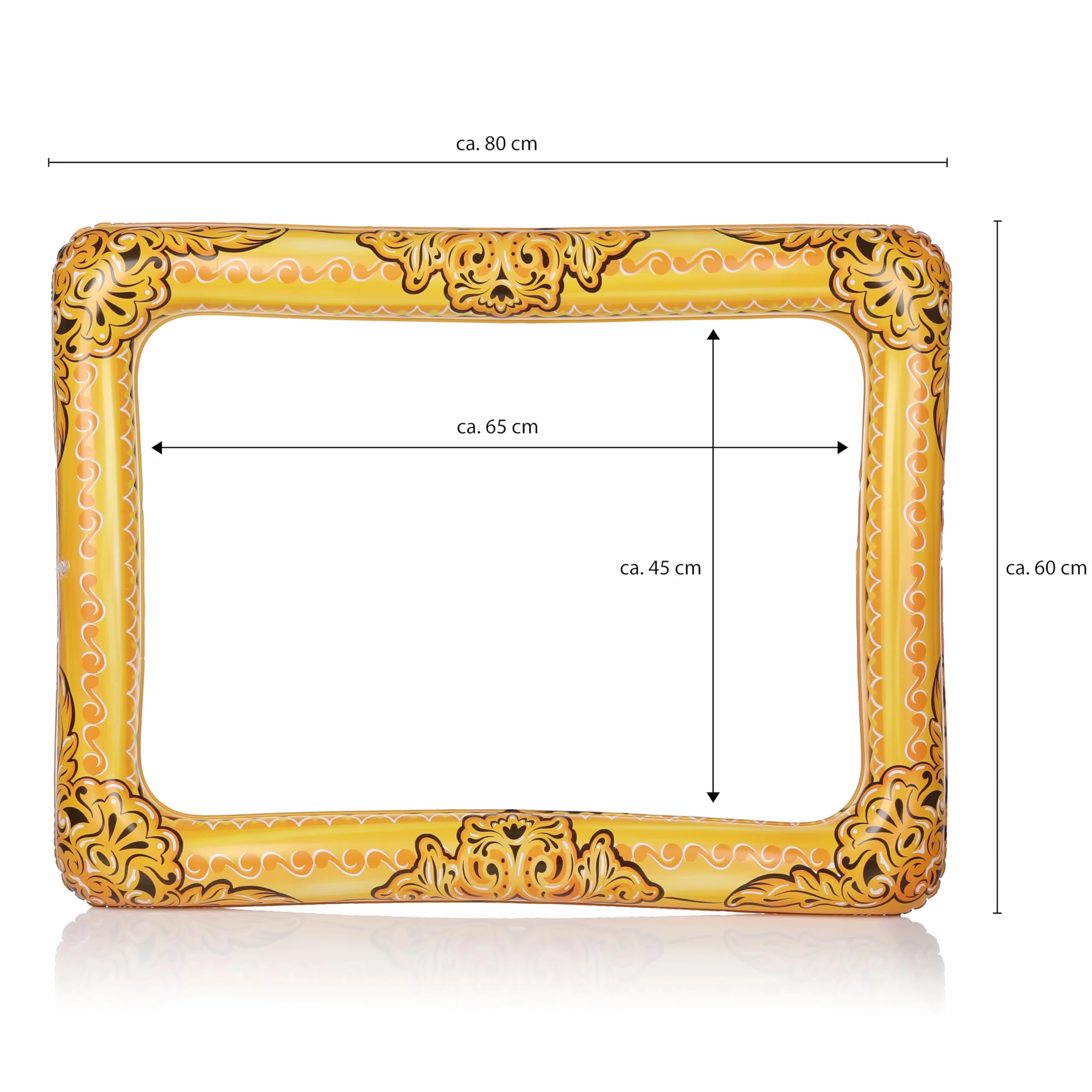 FunX Cornice portafoto gonfiabile 80 x 60 cm - Accessorio per photo booth oro e nero