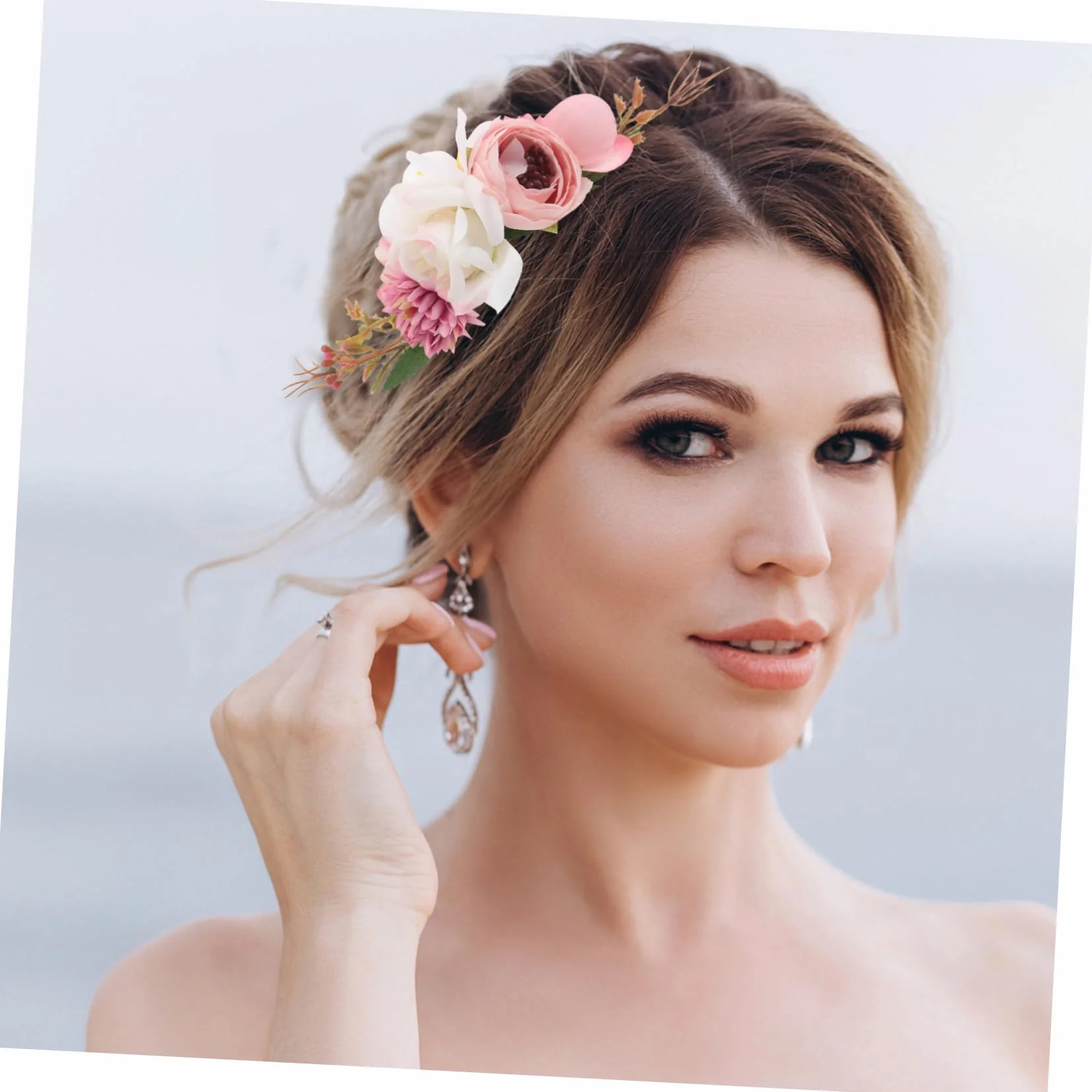 Boho Sposa Pettini Capelli Accessori Floreali Artificiali Fermagli Matrimonio