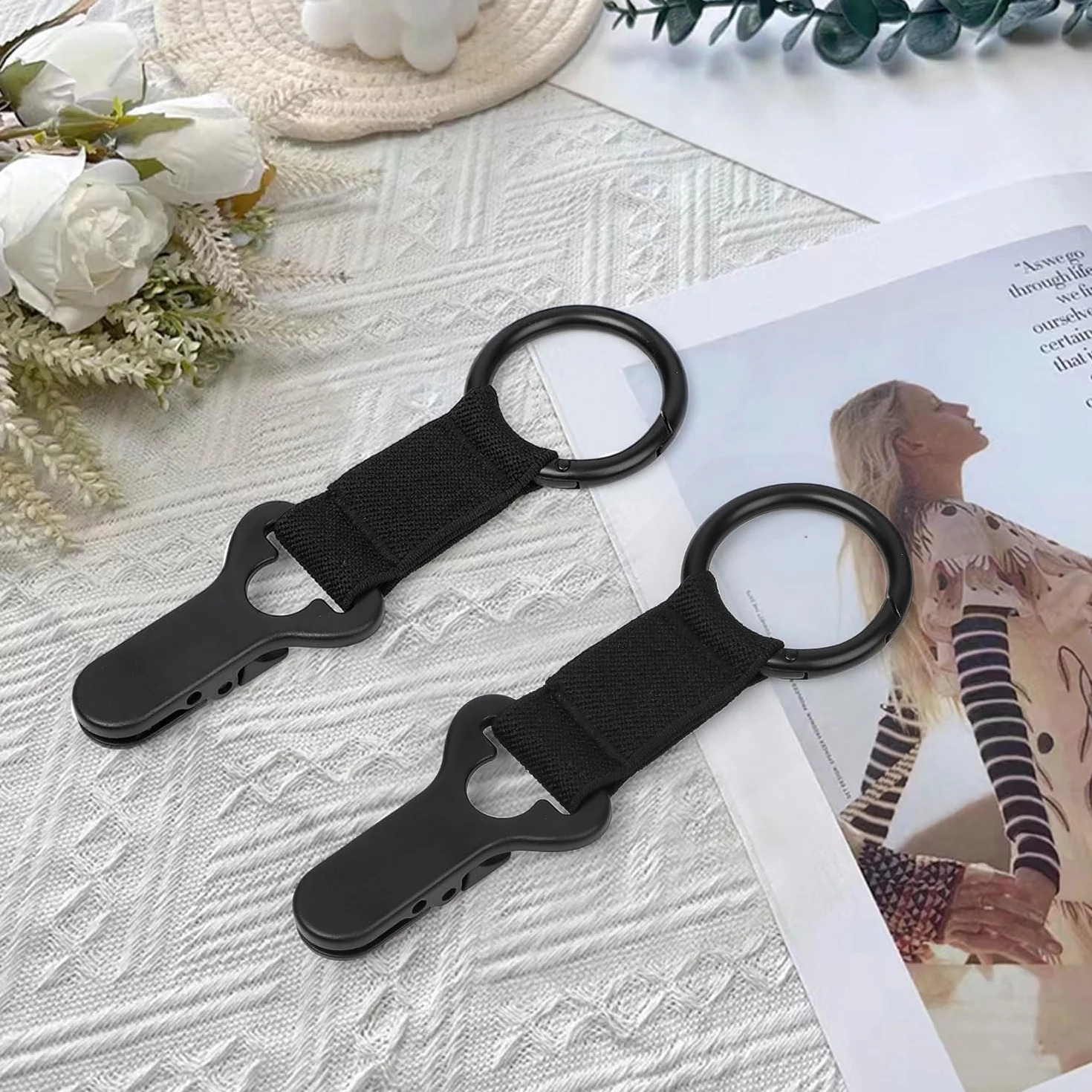 Clip Cappello, 2 Pezzi Clip Porta Cappello, Clips per Cappellini da Viaggio, Multifunzionale Cappellini Clips, per Borsa da Viaggio, Valigia, Accessori per Borse (A)