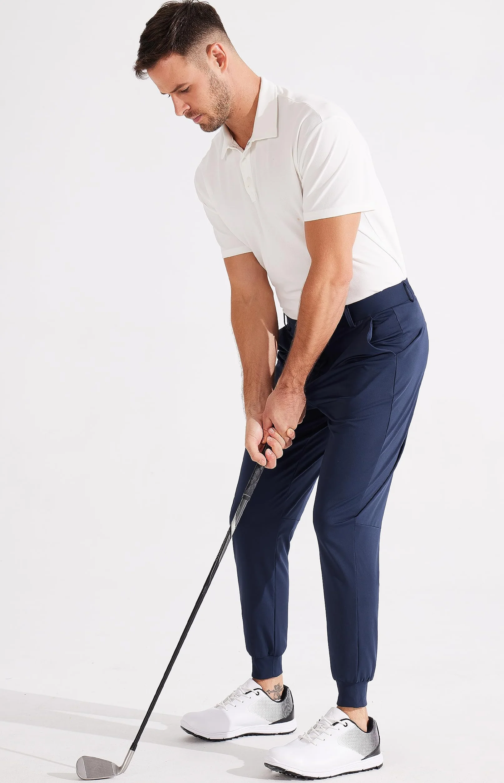 Pantaloni da Golf Uomo Slim Fit Jogger con Tasche