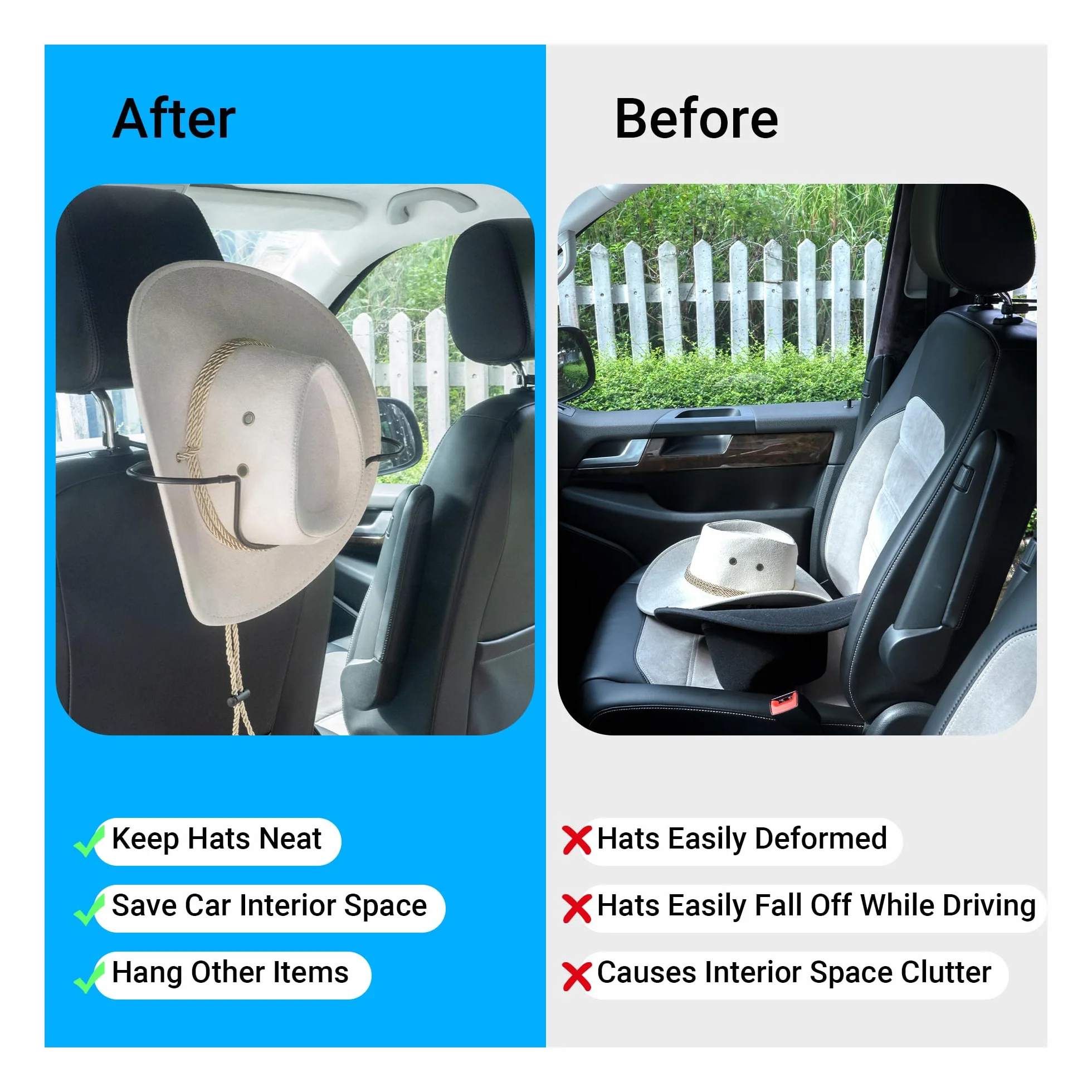 Yuoyar Supporto per cappello da cowboy per SUV e auto, mantiene la forma del cappello - accessori per camion