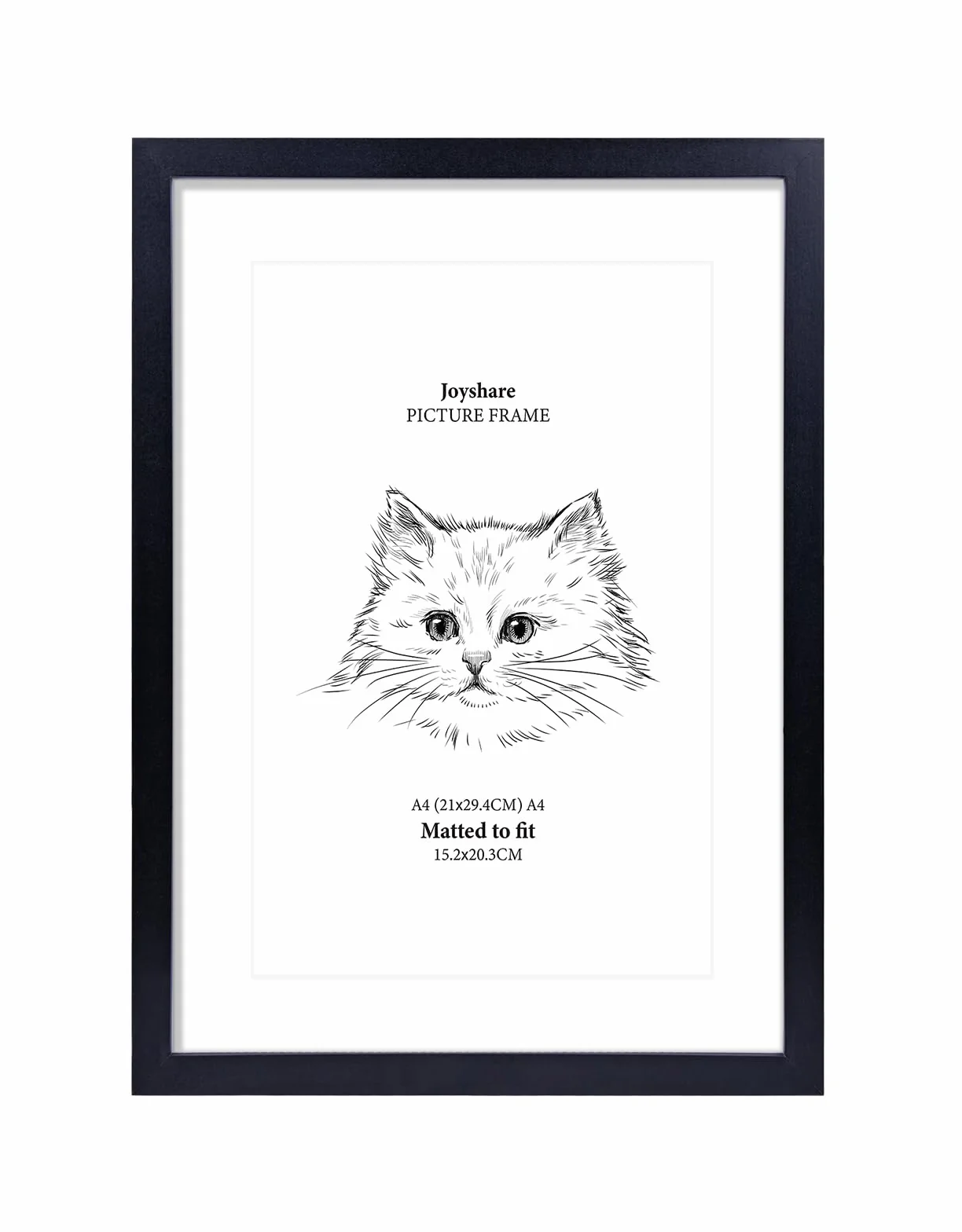 Portafoto DIN A4 (21x29.7 cm), 1 Pezzo (Nero), Cornice MDF con Vetro Acrilico,Ideale per Scrivania