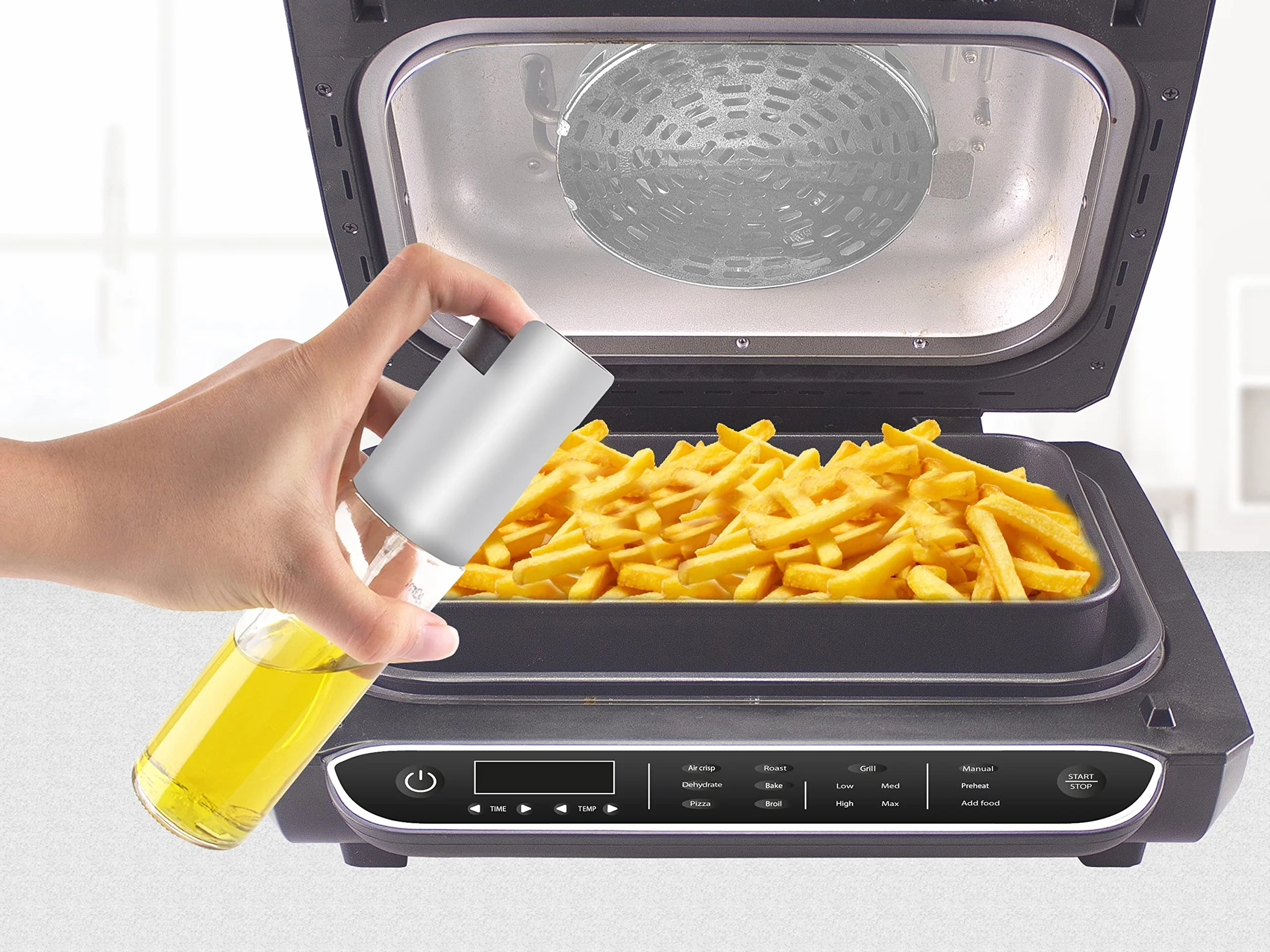 BEPER C102SPE001 Spruzzino per Olio con Contenitore in Vetro Graduato per Friggitrice Aria