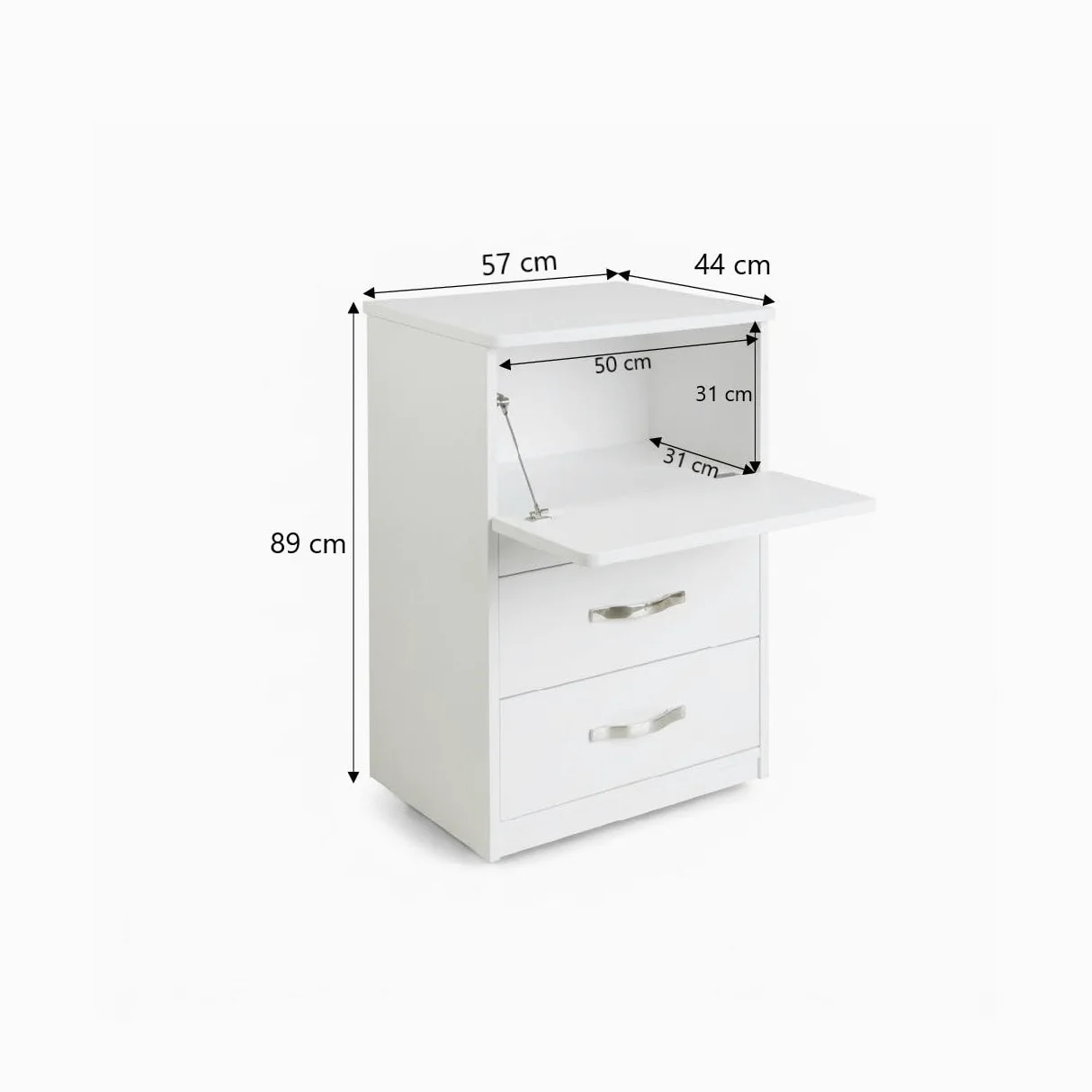 Linea Azzurra Mobile con Asse da Stiro Pieghevole Mobile da Stiro in Legno Nobilitato Melaminico 89x57x44 cm con Cassetti Contenitori e Ruote Made in Italy