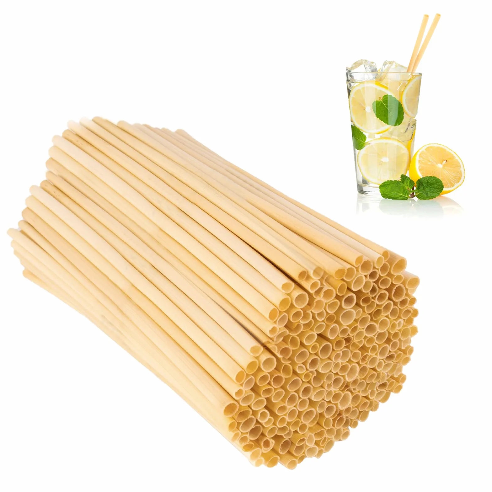 300 cannucce di grano, cannucce di frumento, paglia naturale, cannucce biodegradabili al 100%, 100% naturale, senza BPA - 20 cm