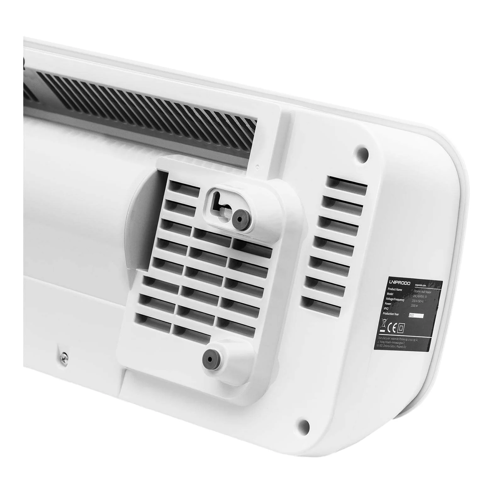 UNI_HEATER_10 - Termoventilatore in ceramica, da 10 a 49 °C, 1.000 W/2.000 W, telecomando, riscaldatore elettrico, termoventilatore in ceramica